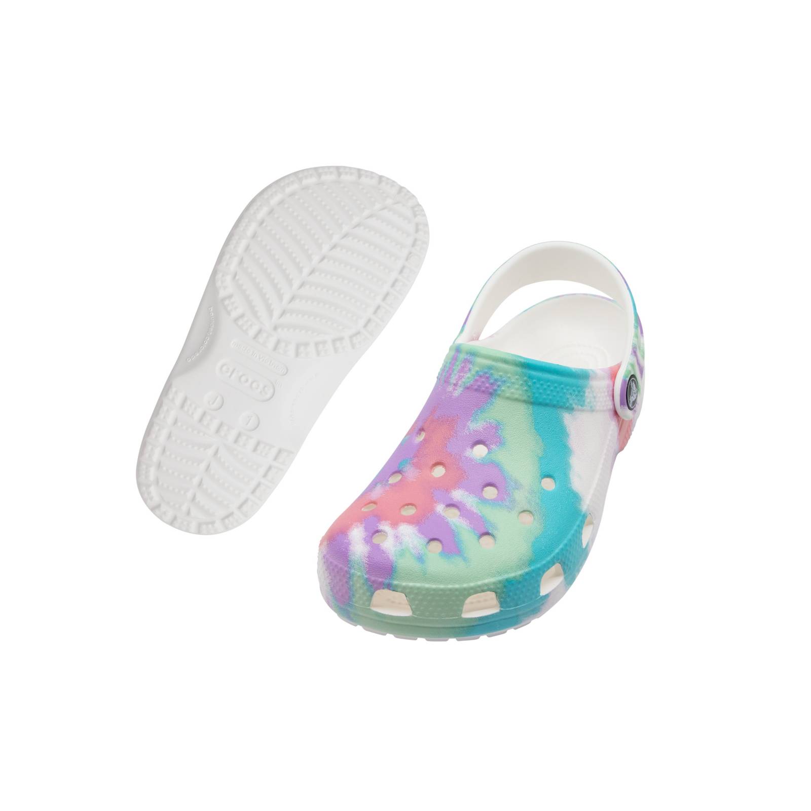 Crocs para Niñas Tie Dye Graphic Clog K Sandalias Impermeables