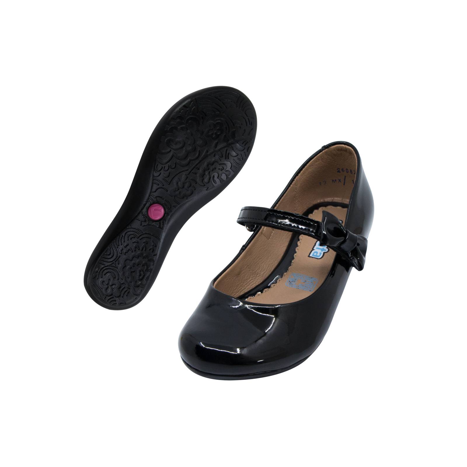 Zapatos Para Niña Escolares De Charol Velcro   Moño Coqueta