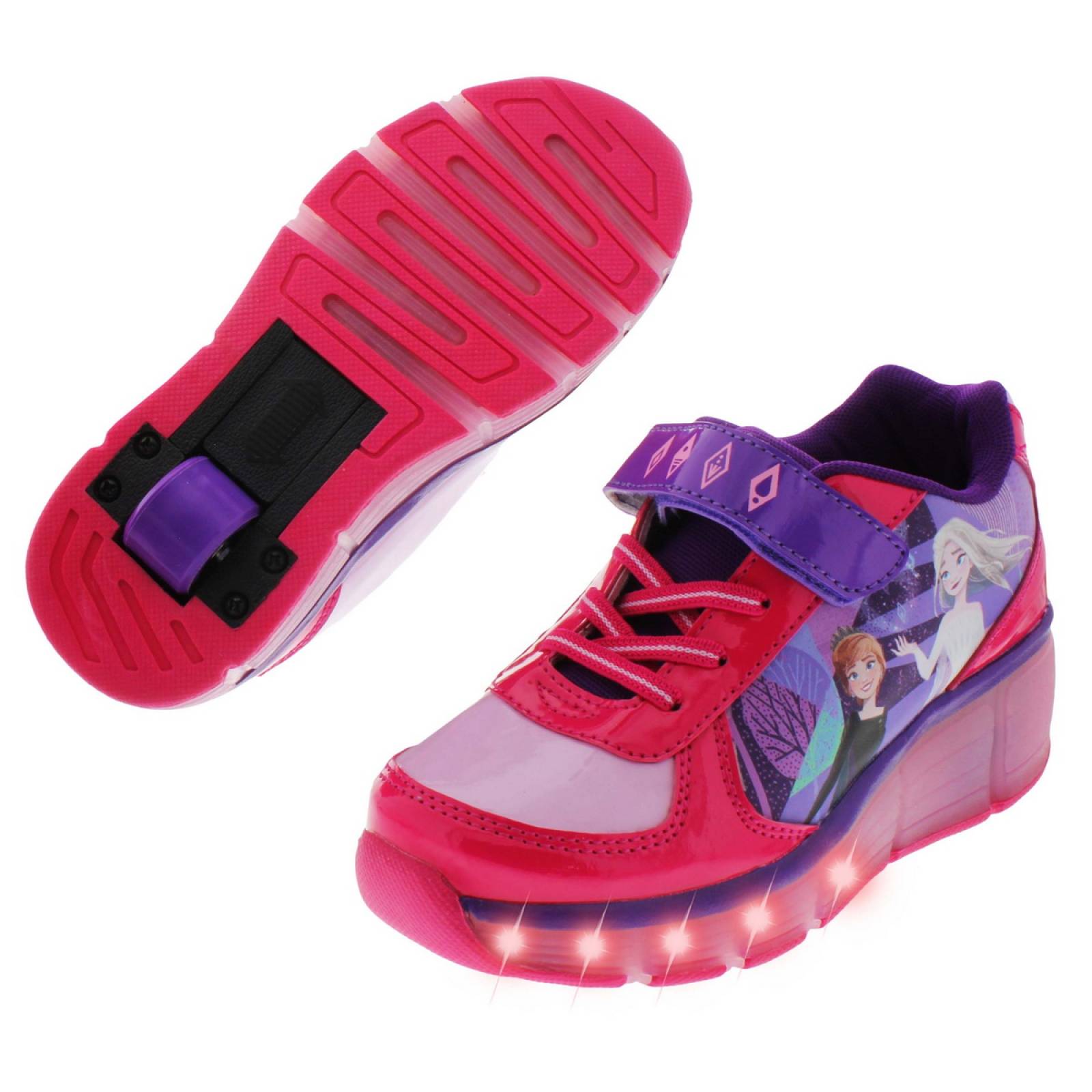 Tenis Patin Disney Frozen Ana Y Elsa Luces Led Para Niña