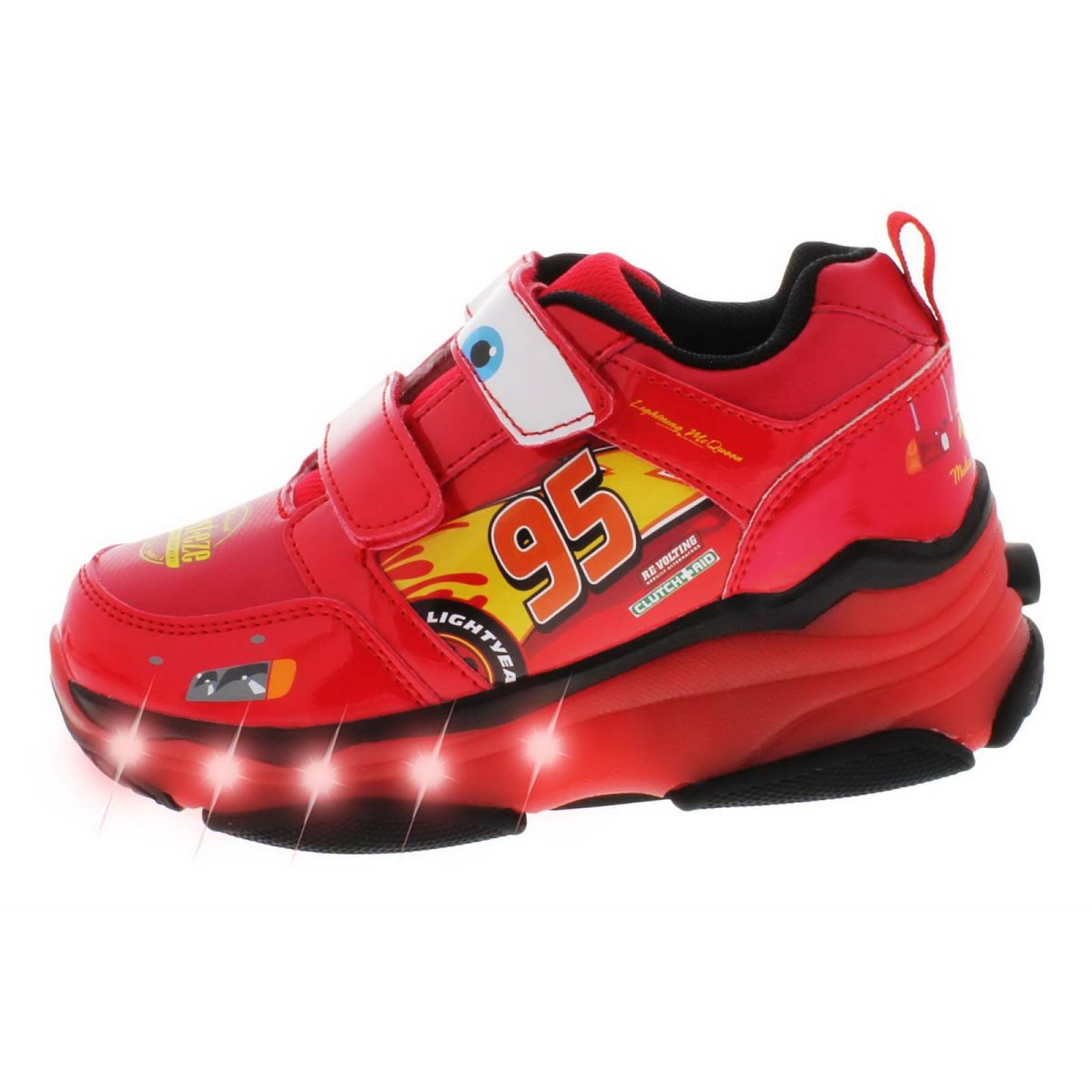 Tenis Patin Disney Pixar Cars Rayo Mcqueen Luces Led De Niño