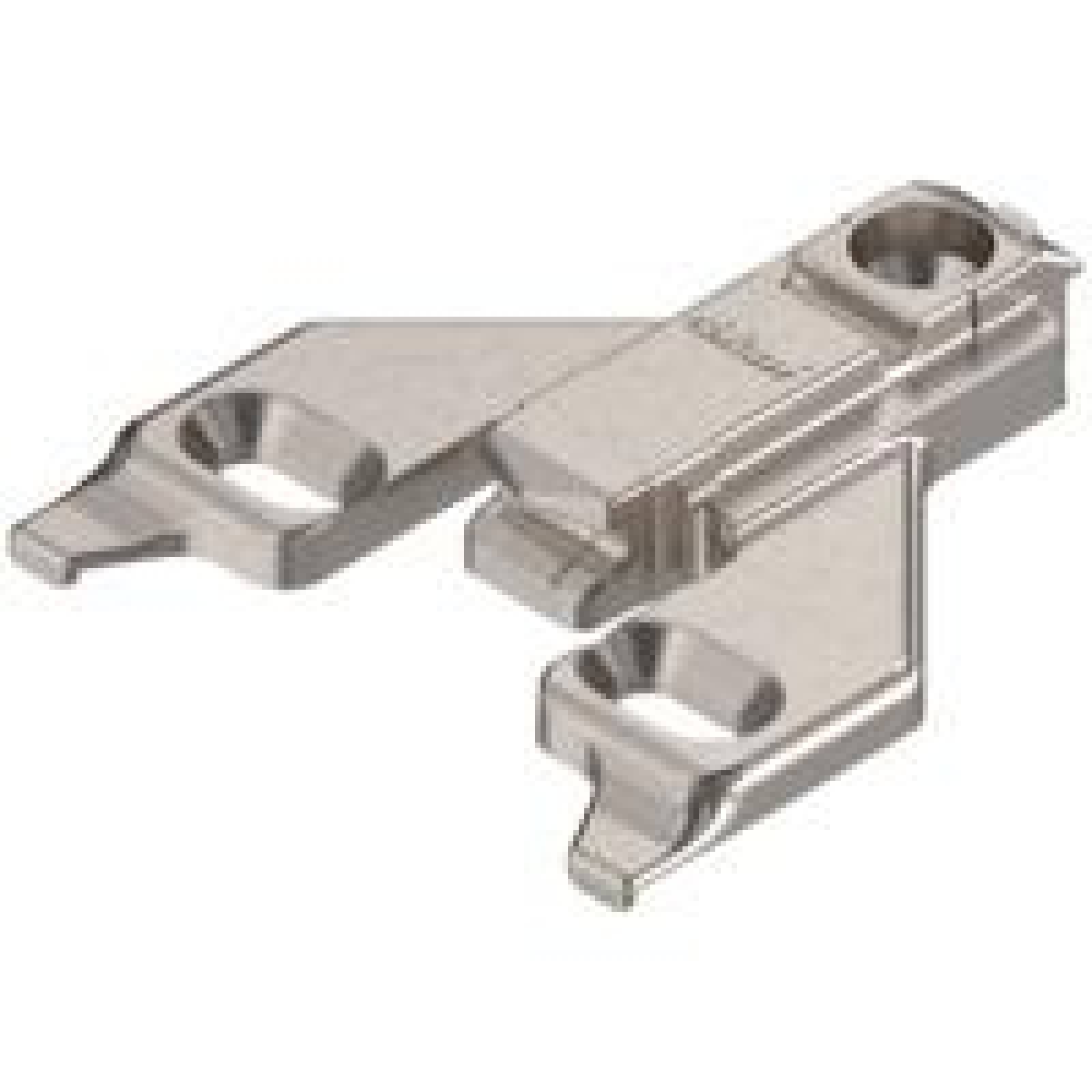 CLIP Base, en cruz (12.5/32 mm), 0 mm, Cinc, Tornillos, AA: Agujero coliso 