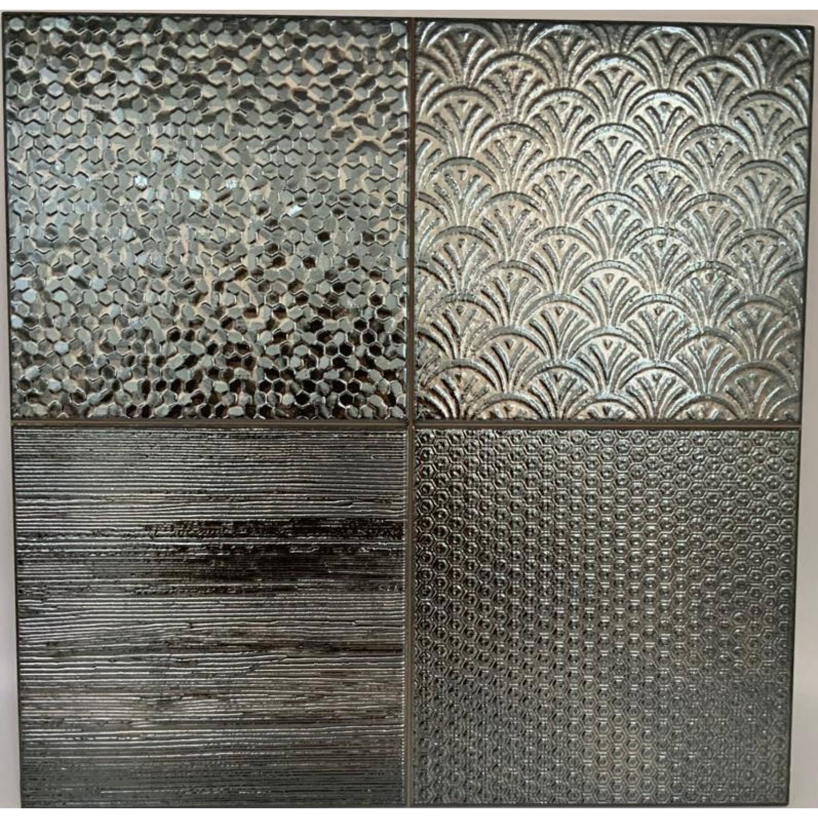 MOSAICO DECORATIVO 44X44 MODELO GLINT ANTRACITA (7 piezas)