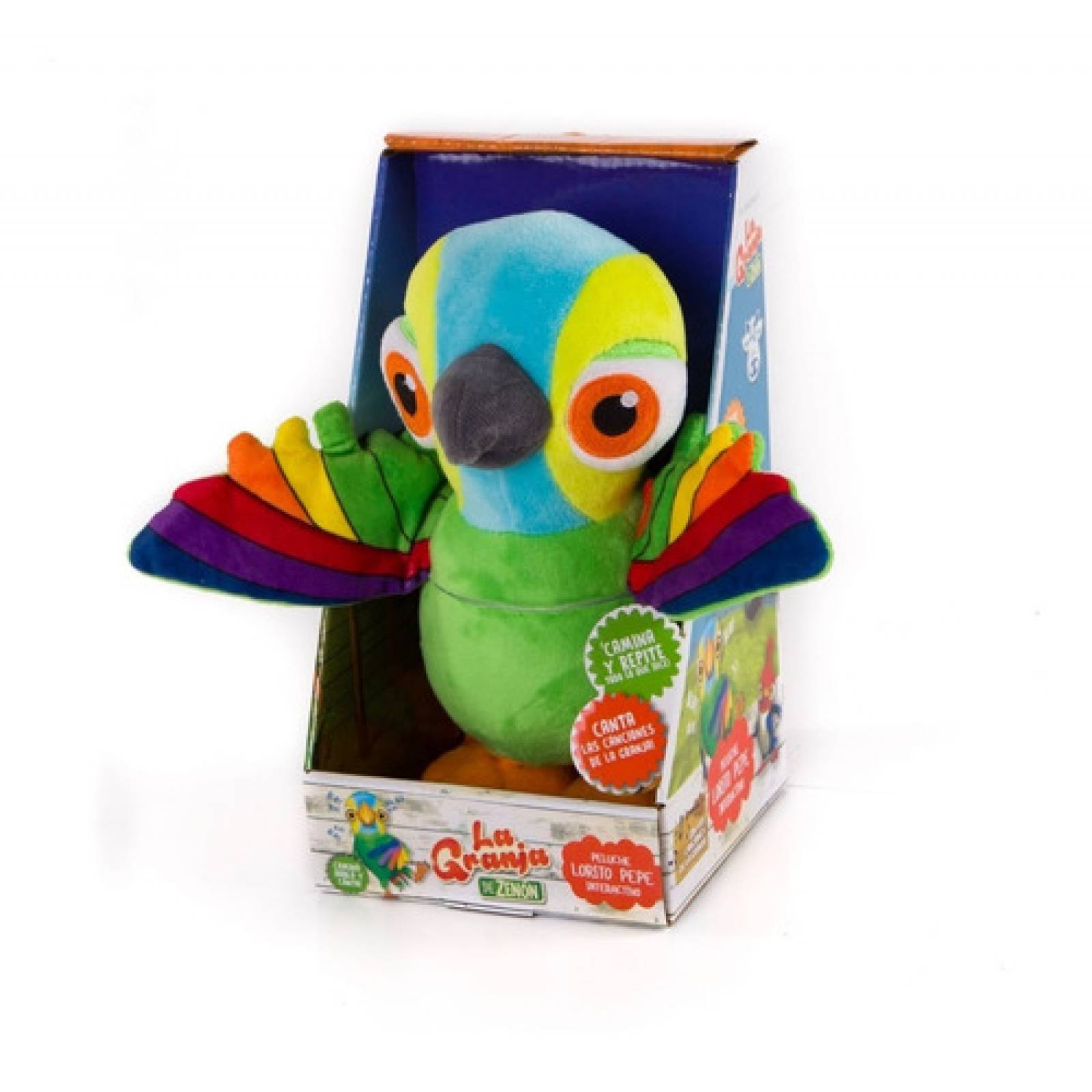Pepe Lorito 20 Cm Peluche Interactivo La Granja De Zenon