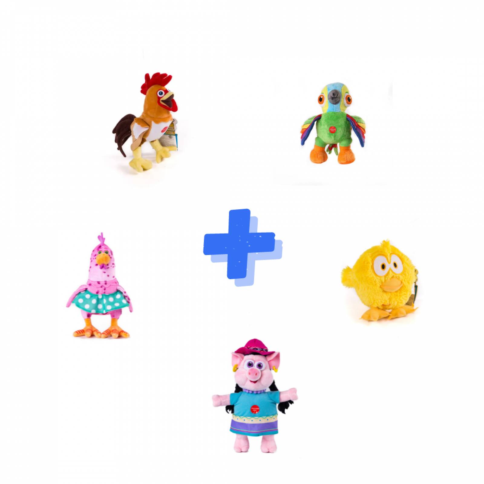 Combo de peluches la granja de Zenon x5 A Bataraza Doña Pancha Pepe Bartolito Pio