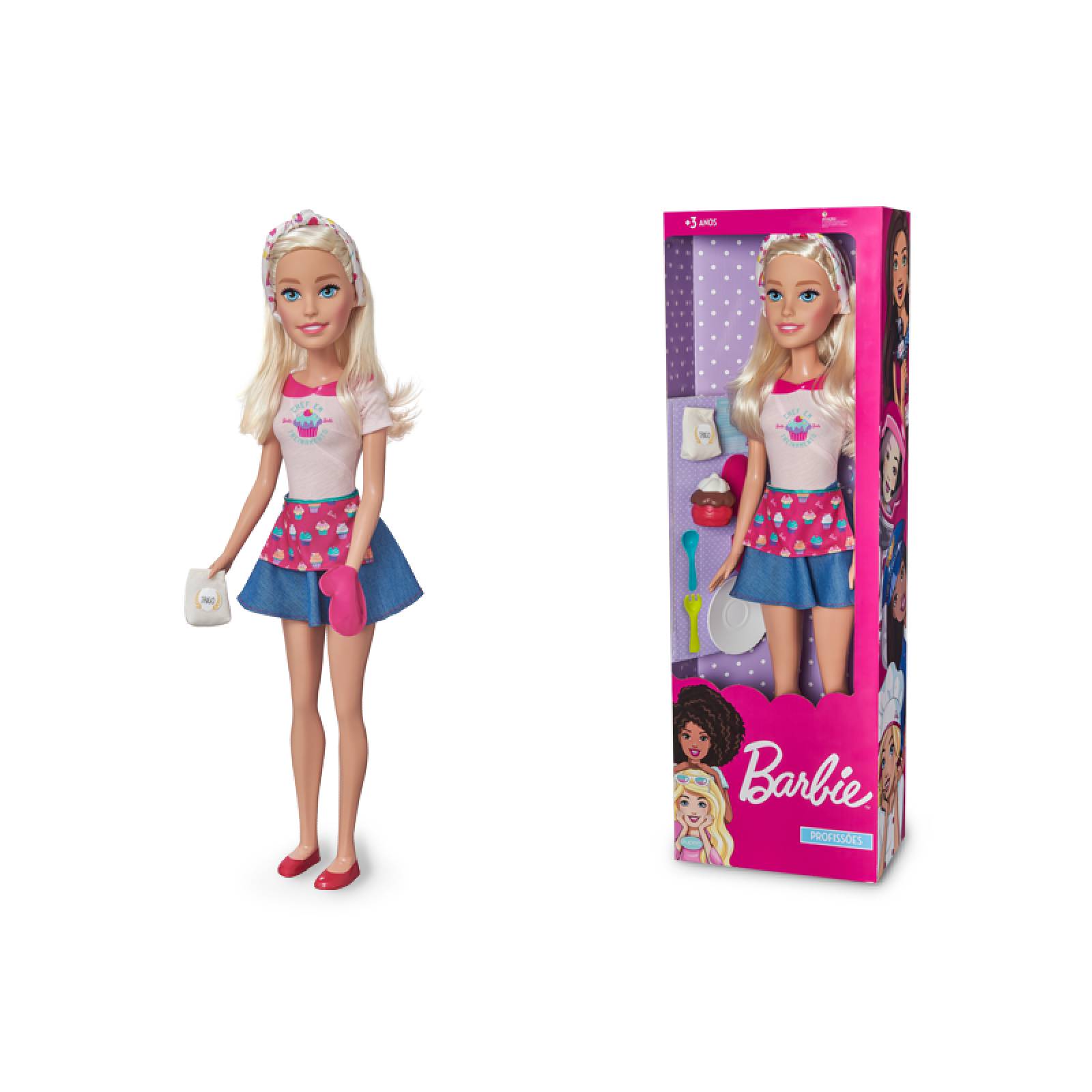 Barbie Muñeca Articulada Pastelera con accesorios 70 cm Grande