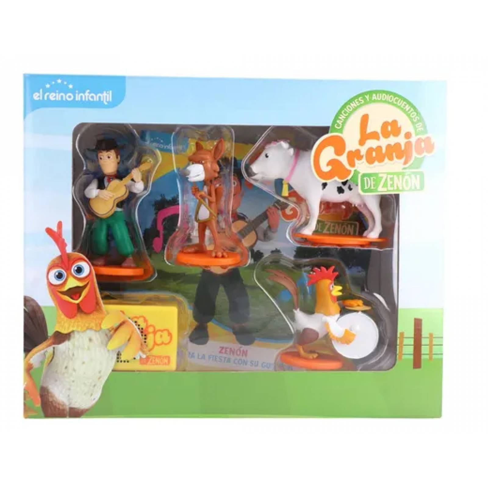 La Granja de Zenón Audiolibro Altavoz con figuras y 4 libros El Reino Infantil