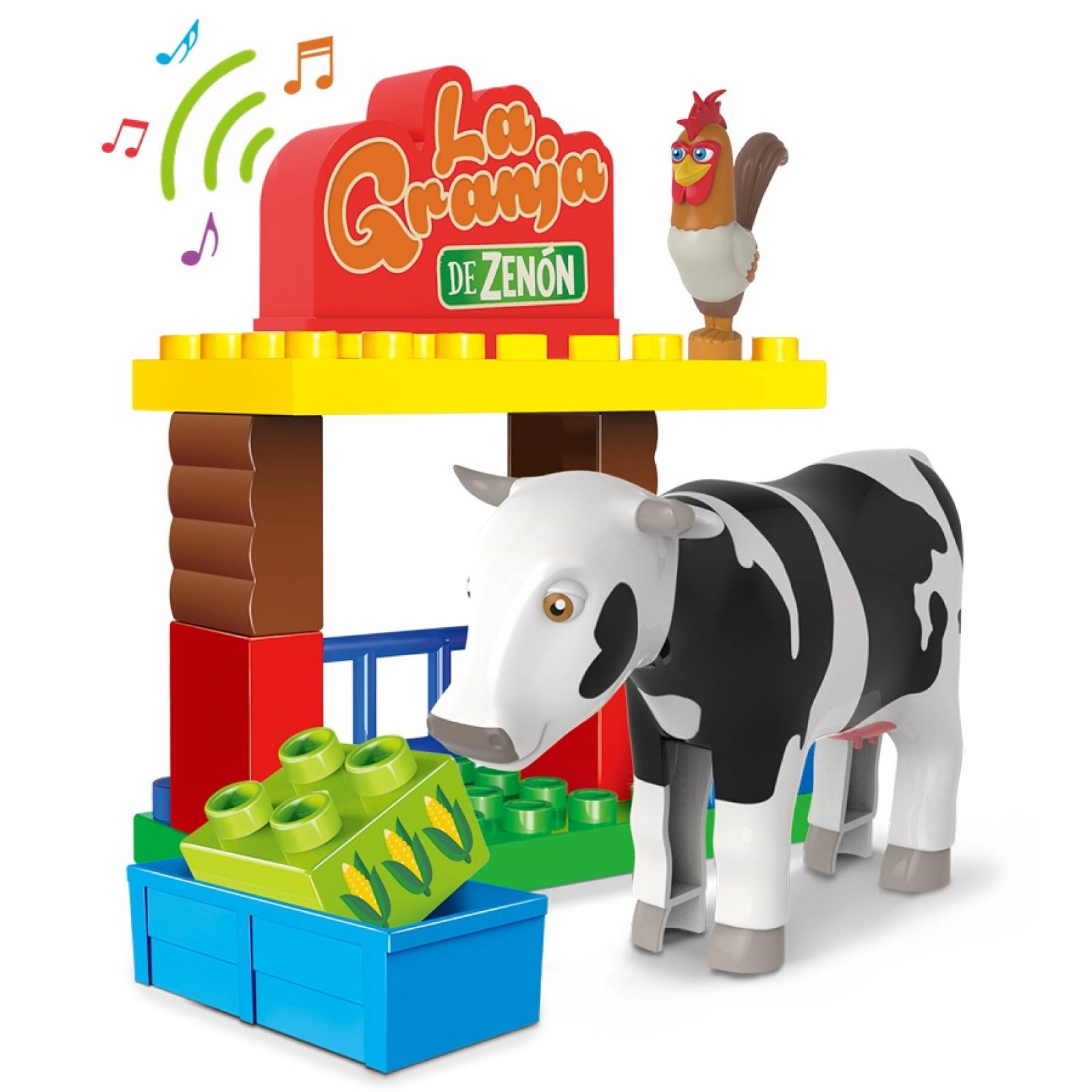 La Granja de Zenón Playset Bloques Pequeño Granero Vaca Lola 36 piezas El Reino Infantil
