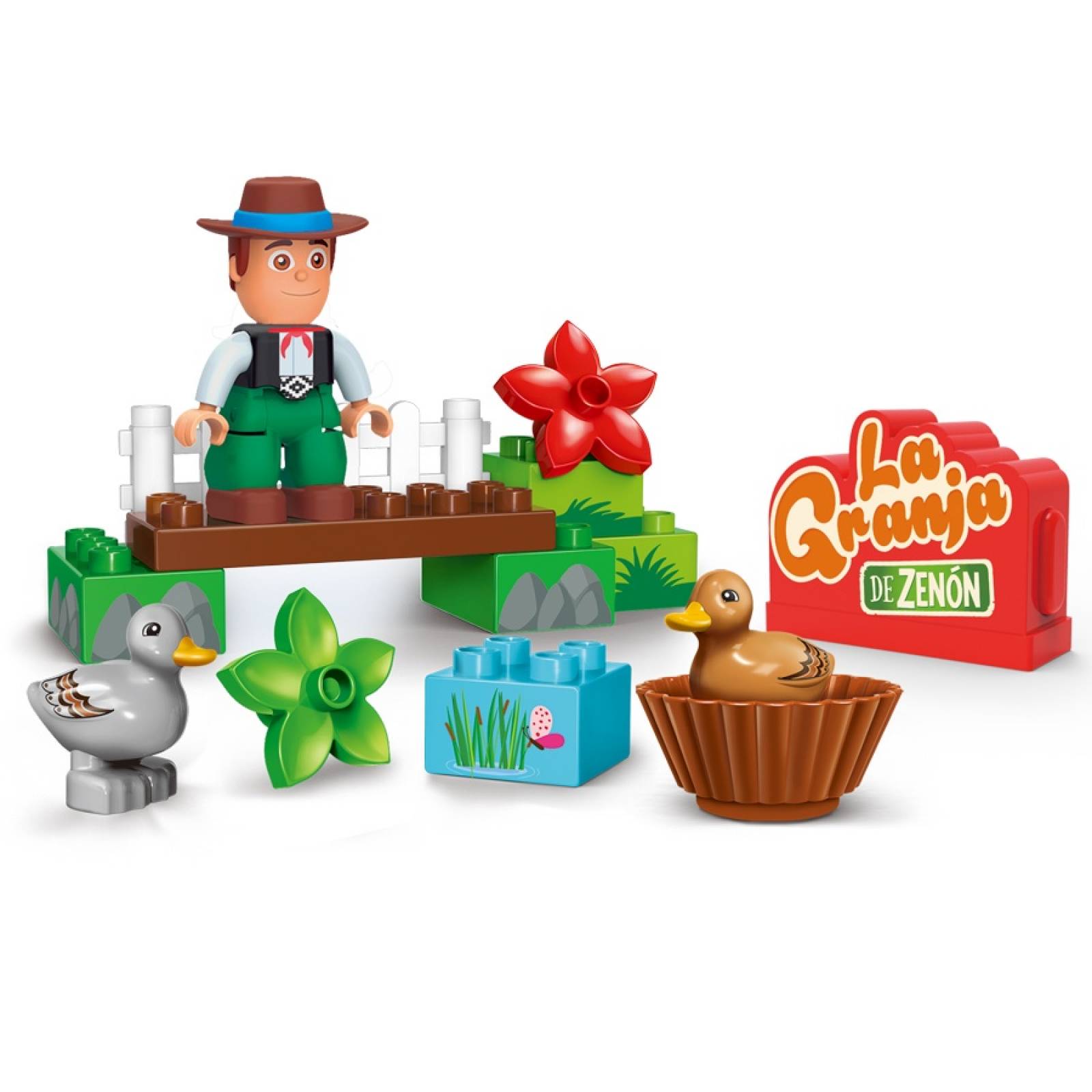 La Granja de Zenón Playset Bloques Zenón y los Patitos 14 piezas El Reino Infantil
