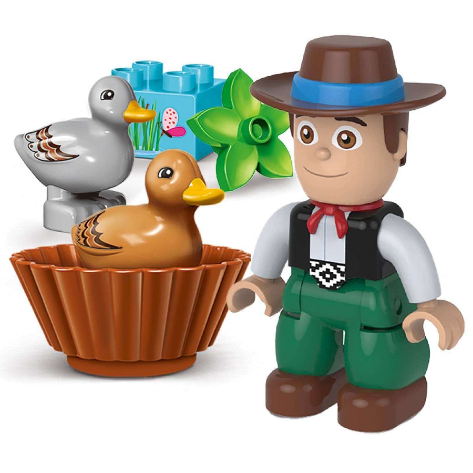 La Granja de Zenón Playset Bloques Zenón y los Patitos 14 piezas El Reino Infantil