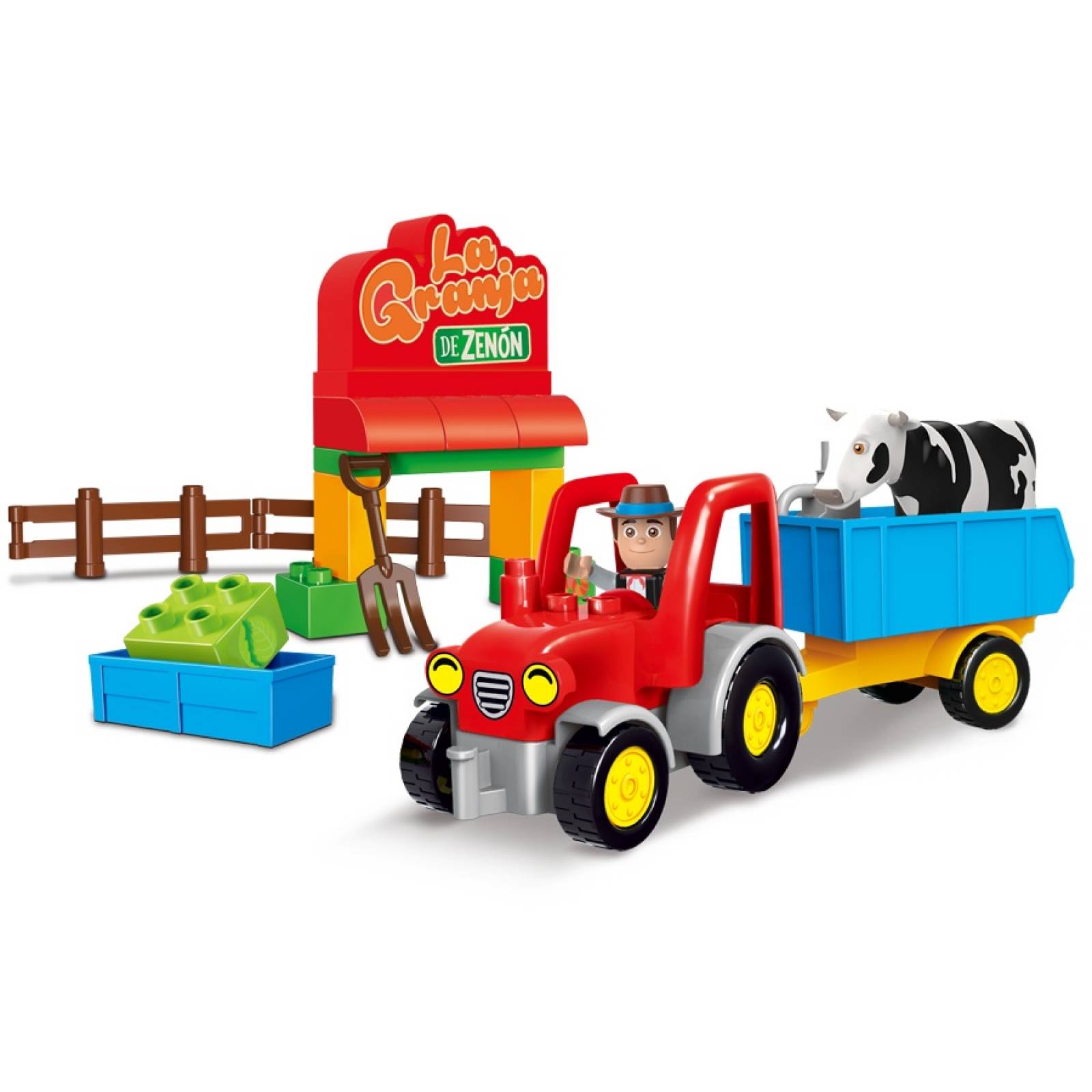La Granja de Zenón Playset Bloques Paseando por la granja 33 piezas El Reino Infantil