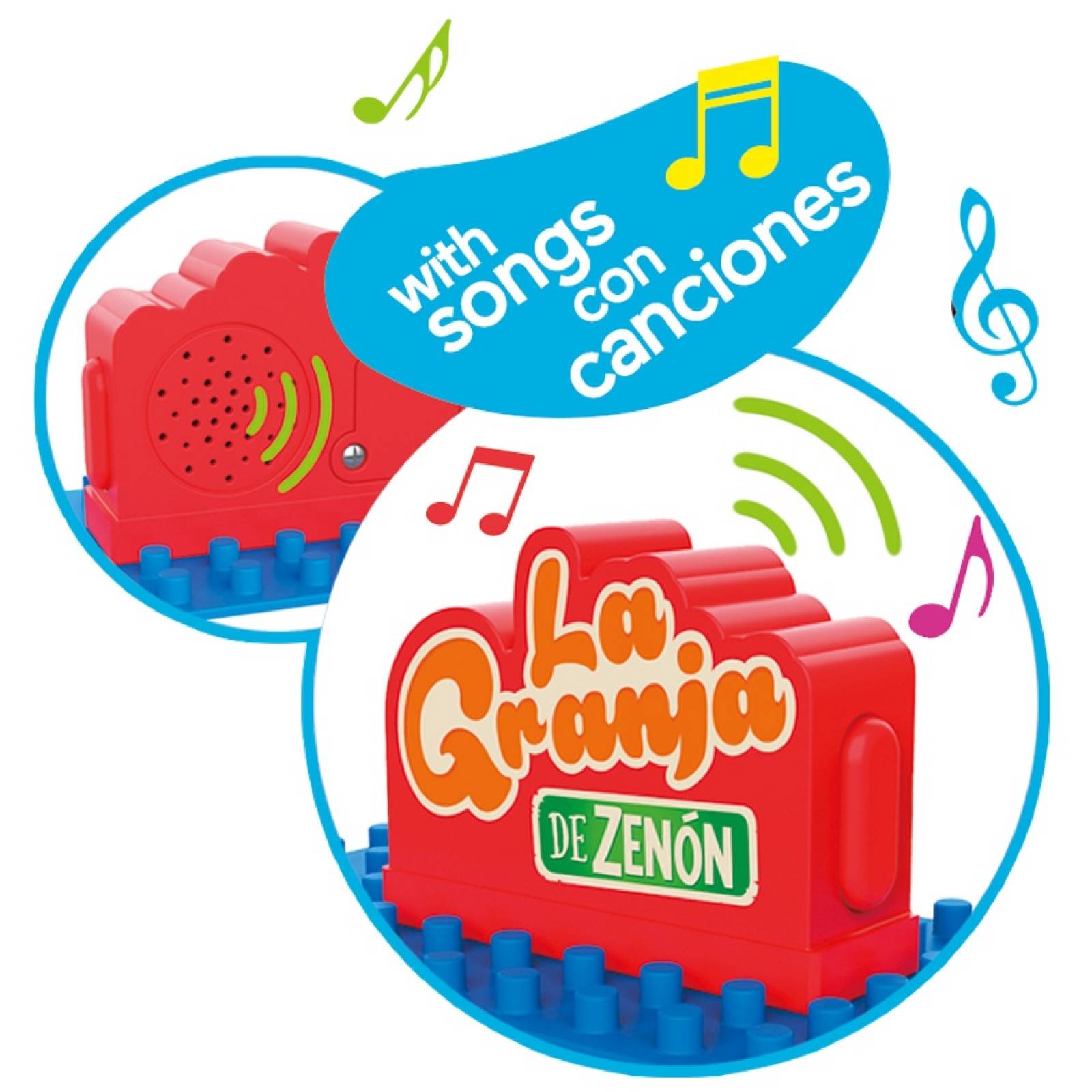 La Granja de Zenón Playset Bloques Paseando por la granja 33 piezas El Reino Infantil