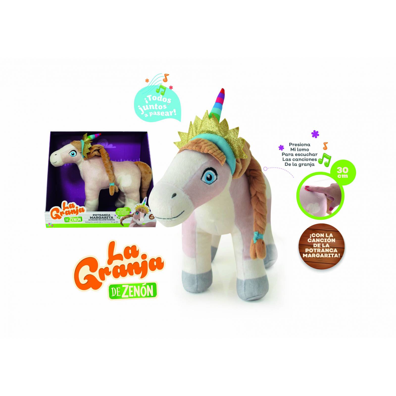 La Granja De Zenon Peluche Musical potranca Margarita 30 Cm 