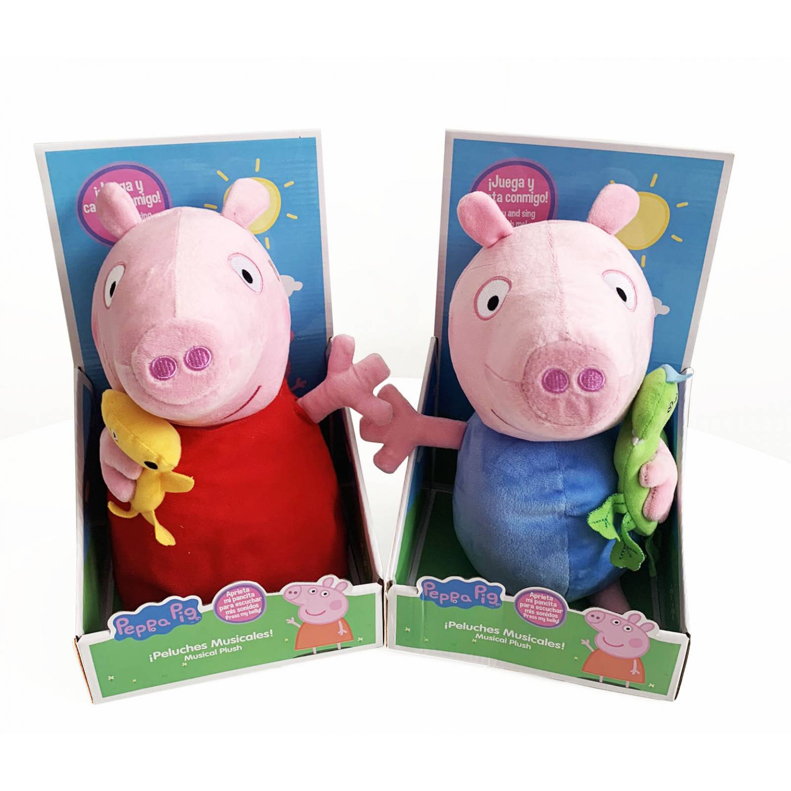 Peppa Pig Peluche 30cm Con Sonido Peppa Y Su Mascota Bebe