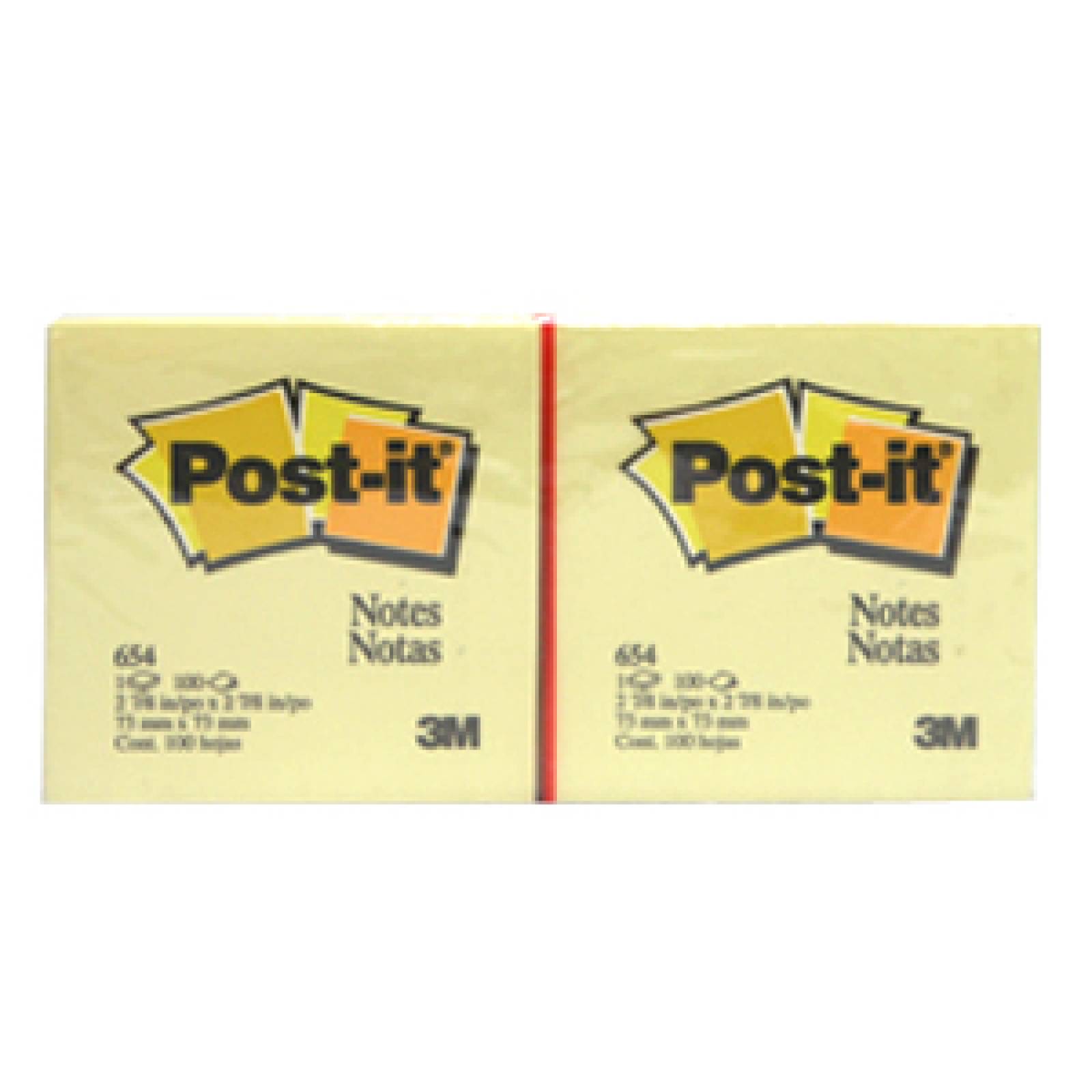 3M NOTAS 3M POST-IT 654 3X3 AMARILLO 100HJS C/12 
