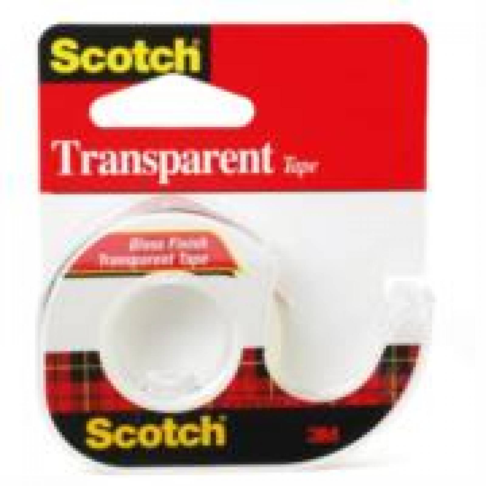 3M Cinta Scotch Transparente Acabado Brilloso 12x7.5 con Despachador c/12 Pzas 