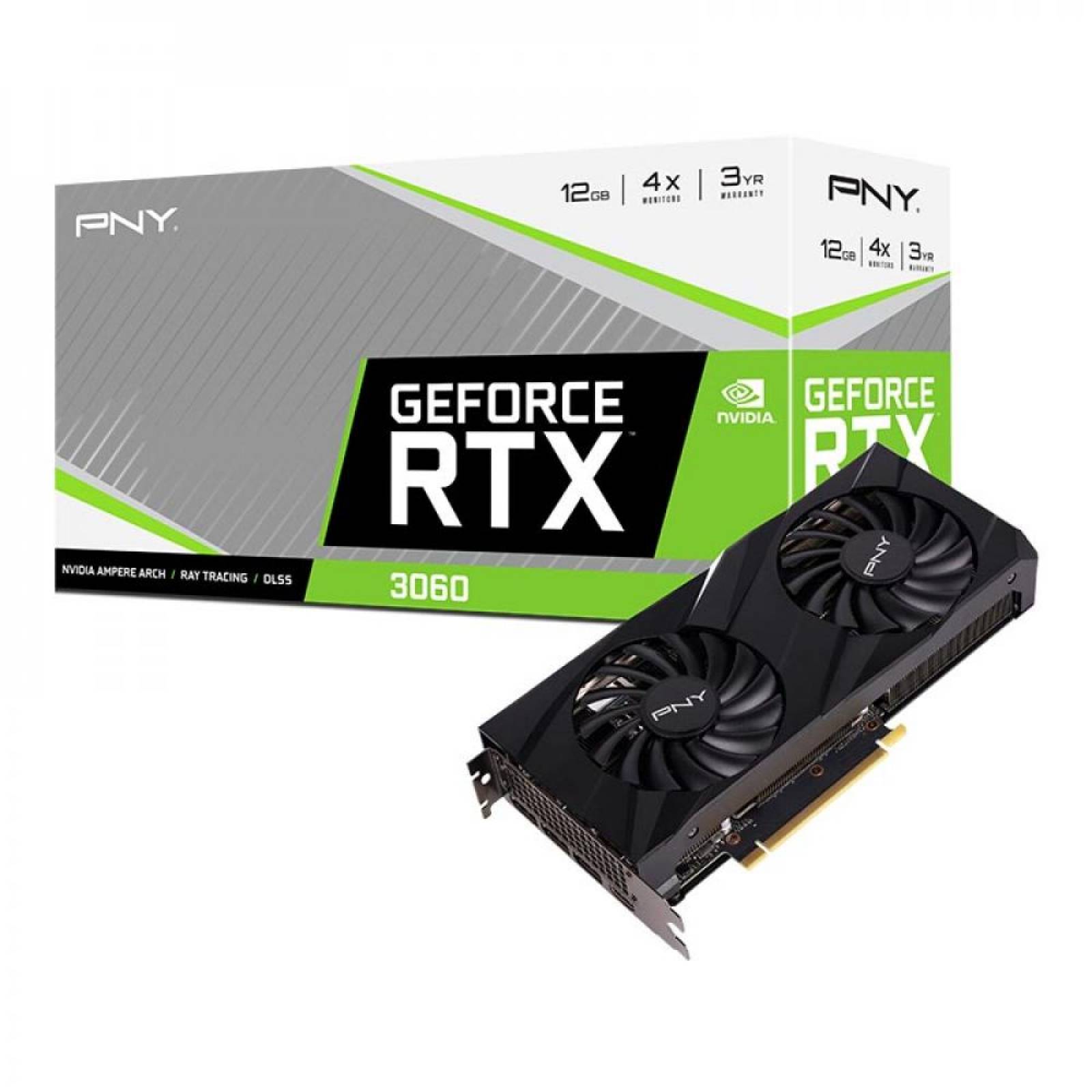 Tarjeta Video PNY NVIDIA GeForce RTX3060 12GB 2 ventiladores