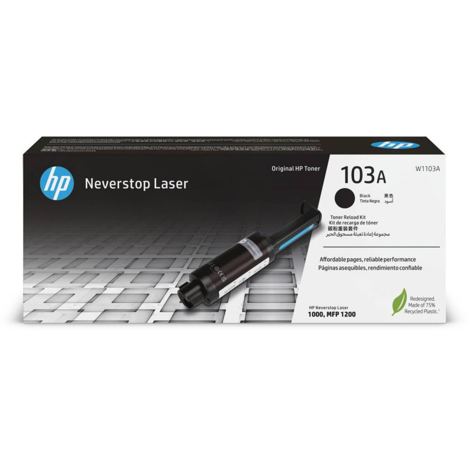 Kit De Recarga De Toner HP 103A, W1103A, Neverstop Laser -Negro