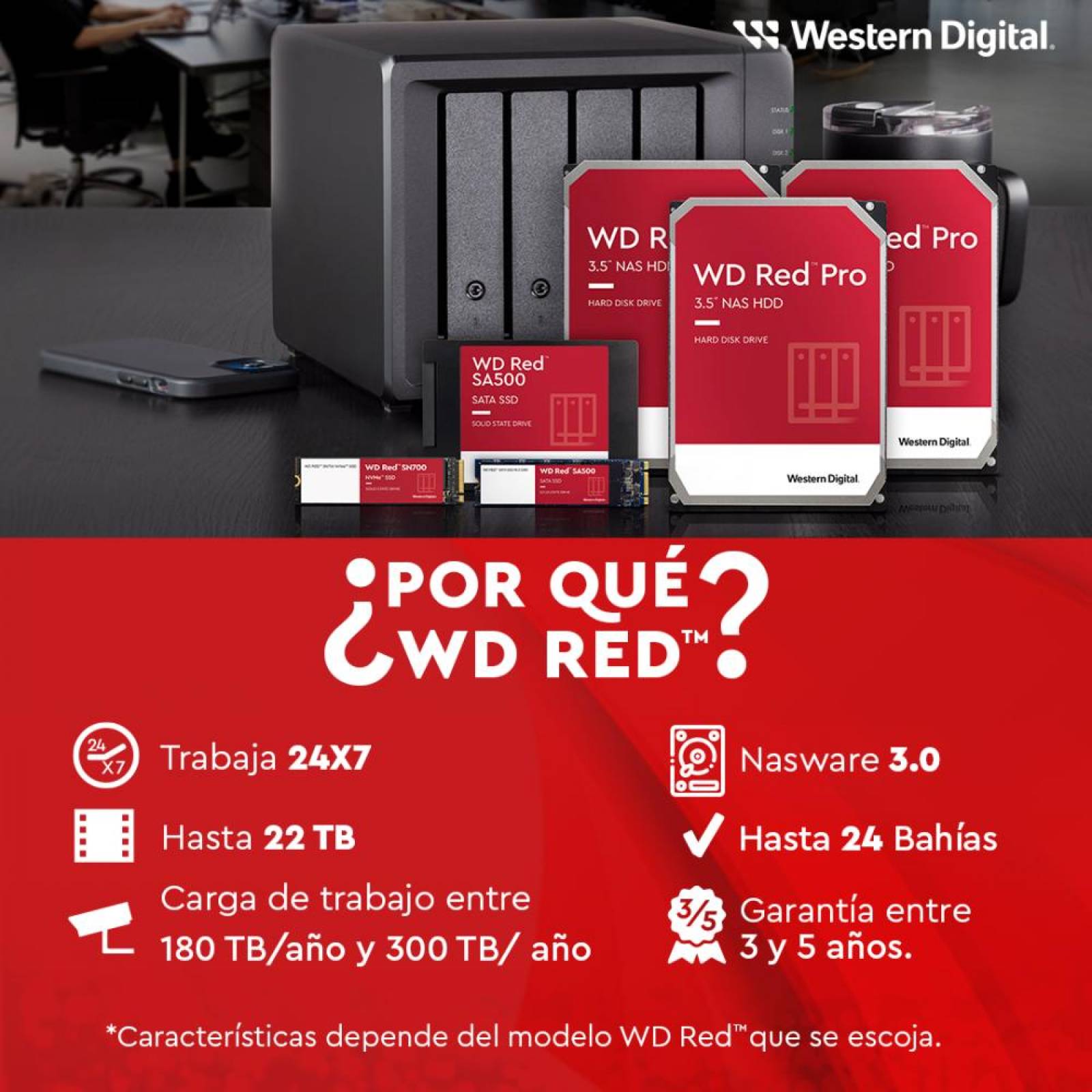 Disco Duro WD 12Tb WD121KFBX SATA3 7200 Rpm NAS RED PRO