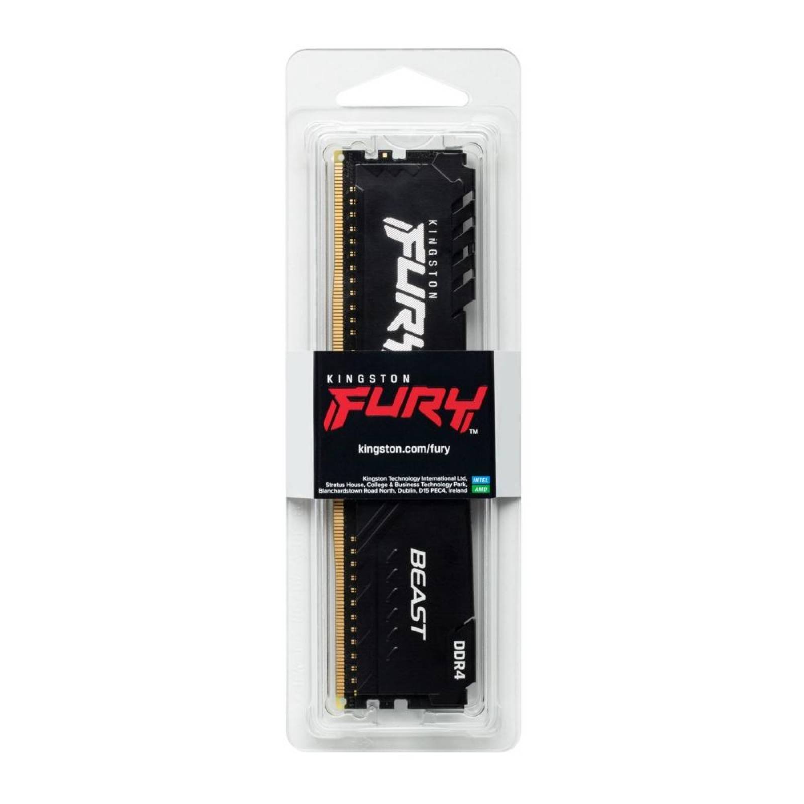 Memoria RAM Kingston FURY Beast DDR4, 3200MHz, 8GB, Non-ECC DIMM