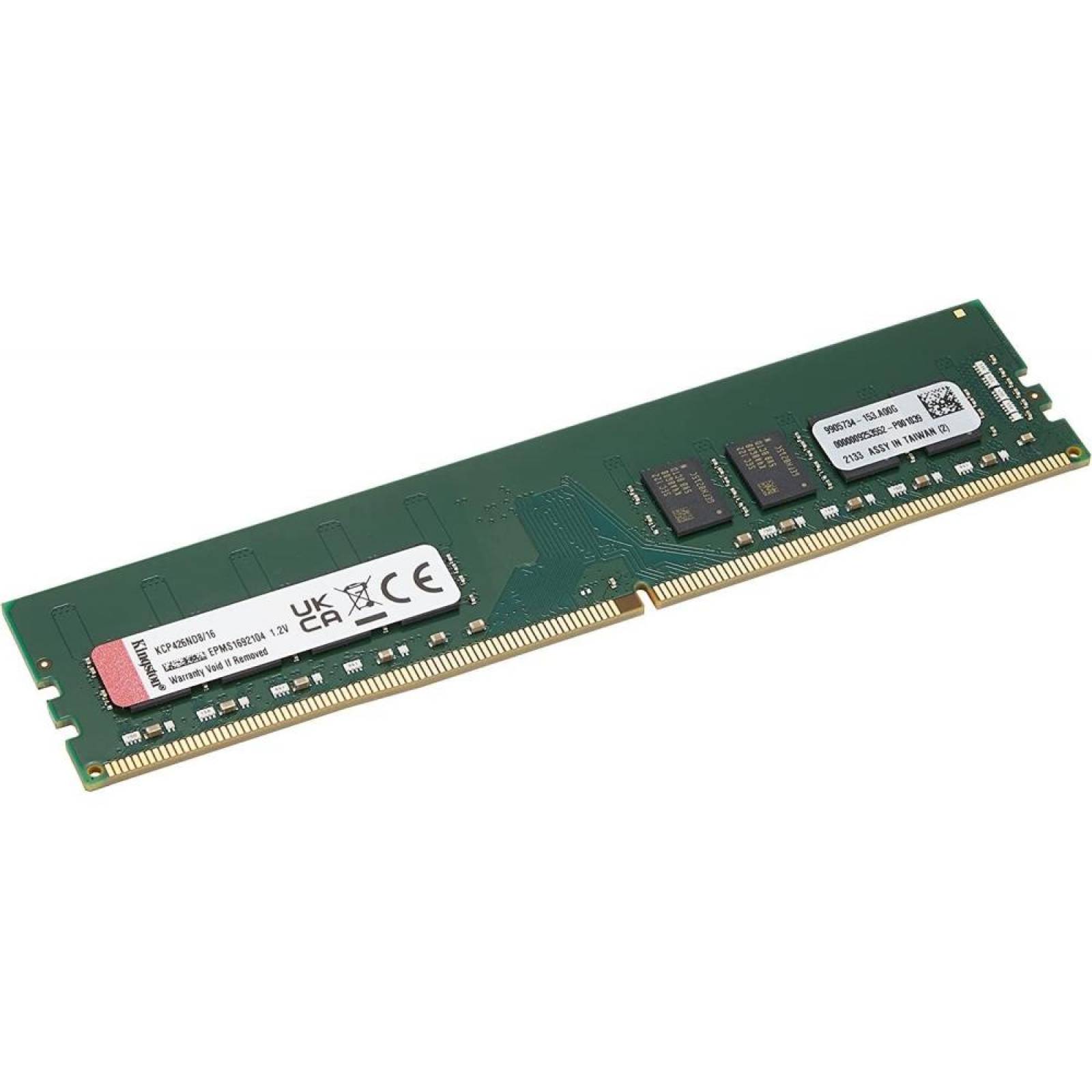 Memoria RAM Kingston DDR4, 2666MHz, 16GB, Non-ECC DIMM