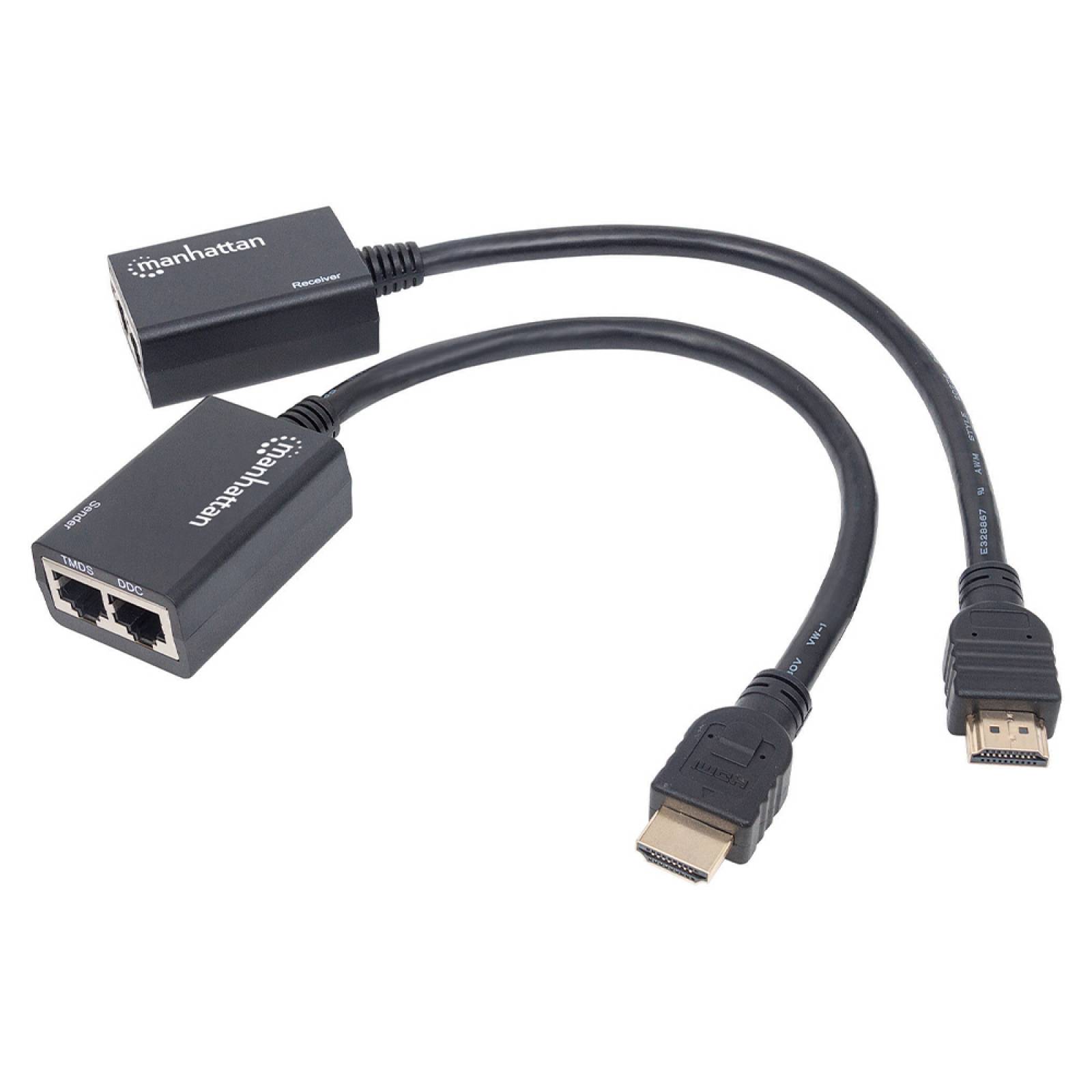 Manhattan Extensor HDMI Por Cat5eCat6, Distancia Máxima 30 Metros