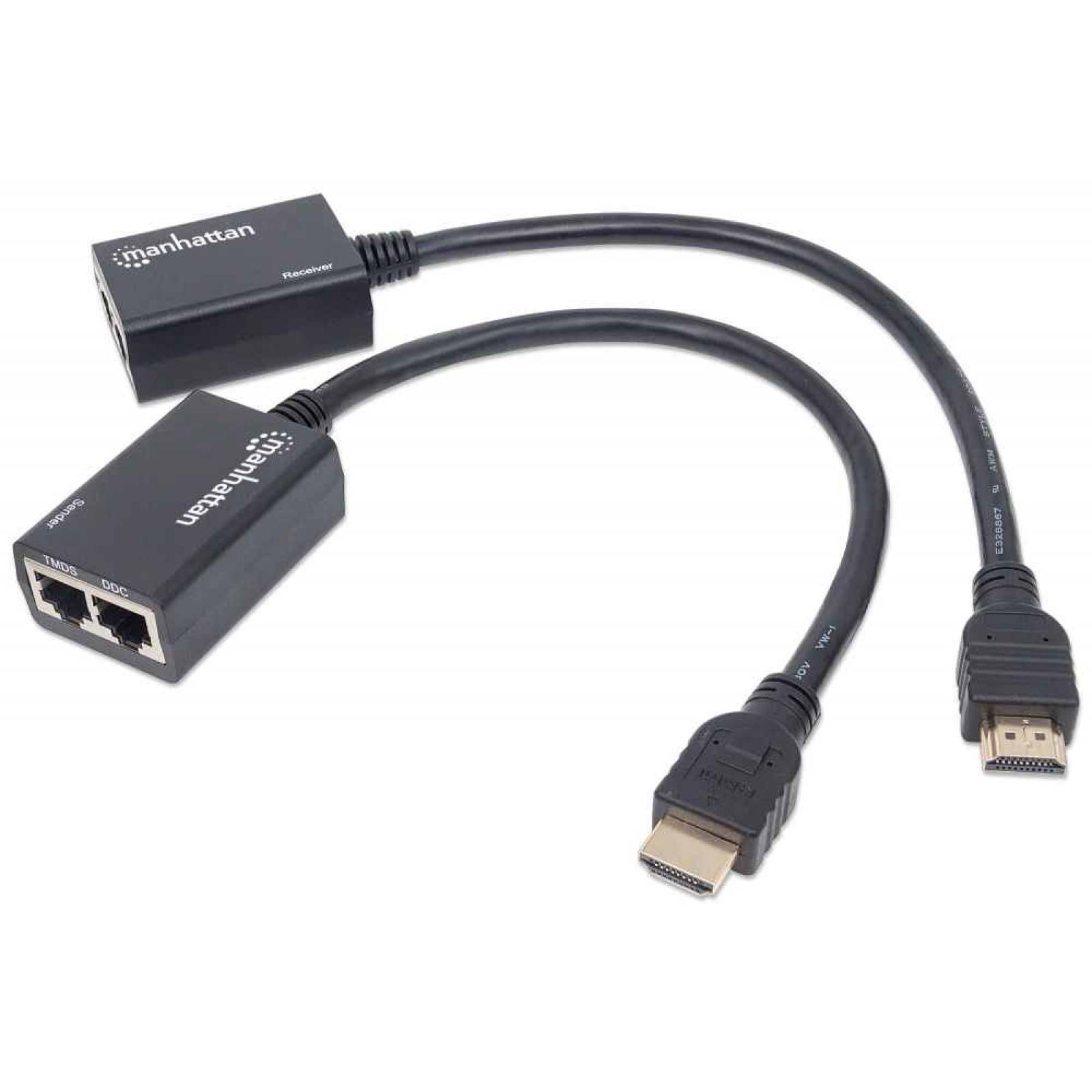 Manhattan Extensor HDMI Por Cat5eCat6, Distancia Máxima 30 Metros