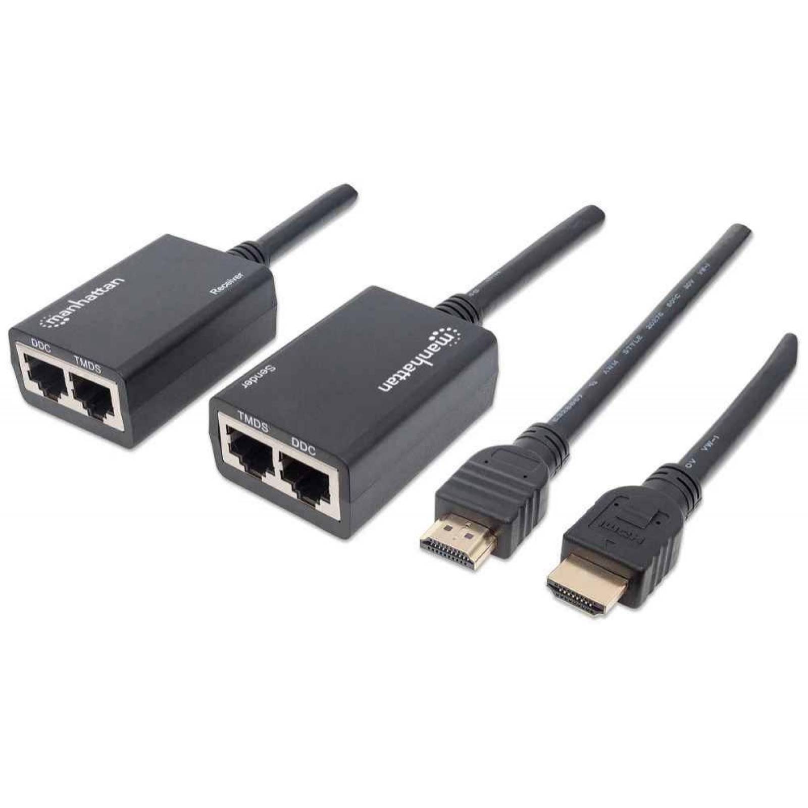 Manhattan Extensor HDMI Por Cat5eCat6, Distancia Máxima 30 Metros