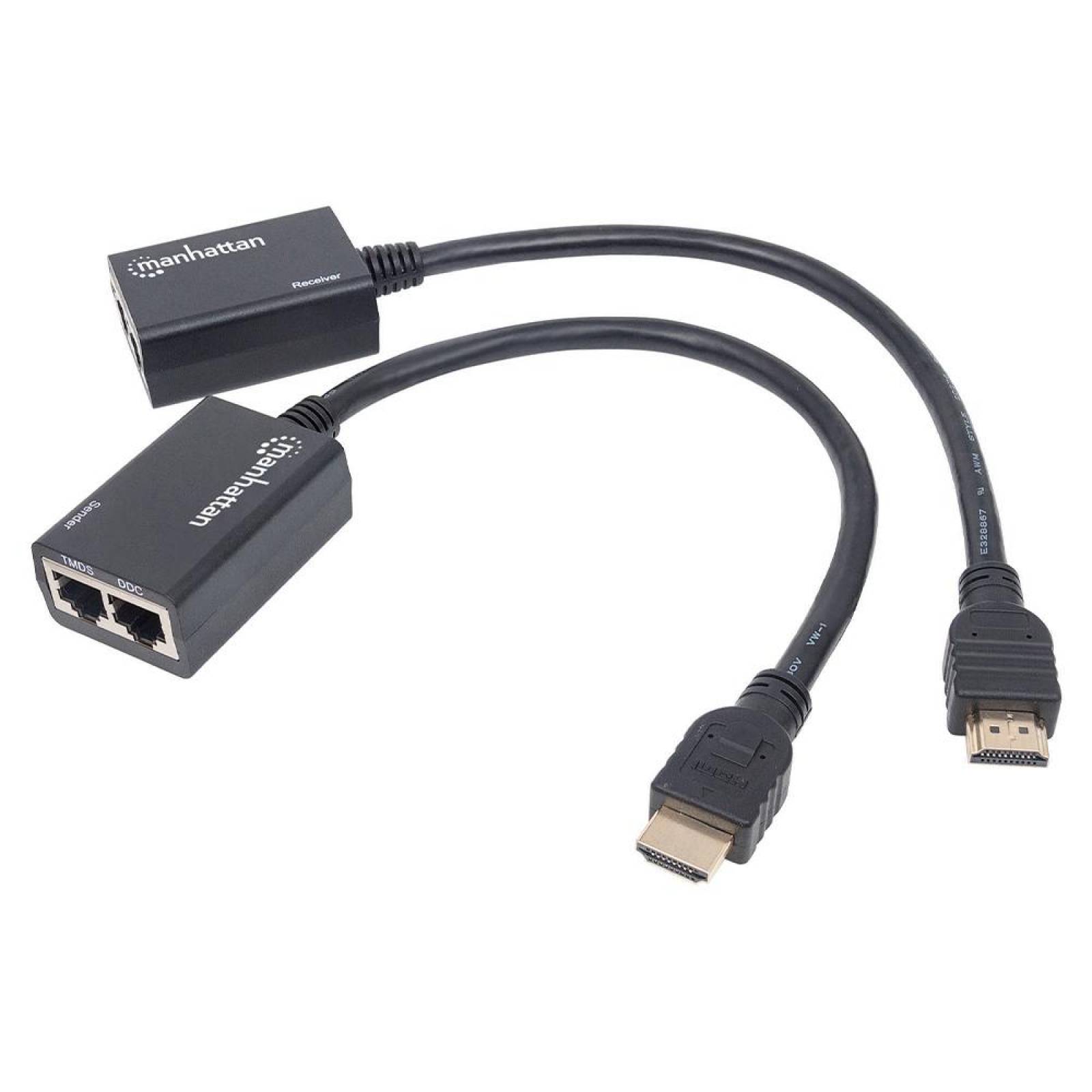 Manhattan Extensor HDMI Por Cat5eCat6, Distancia Máxima 30 Metros