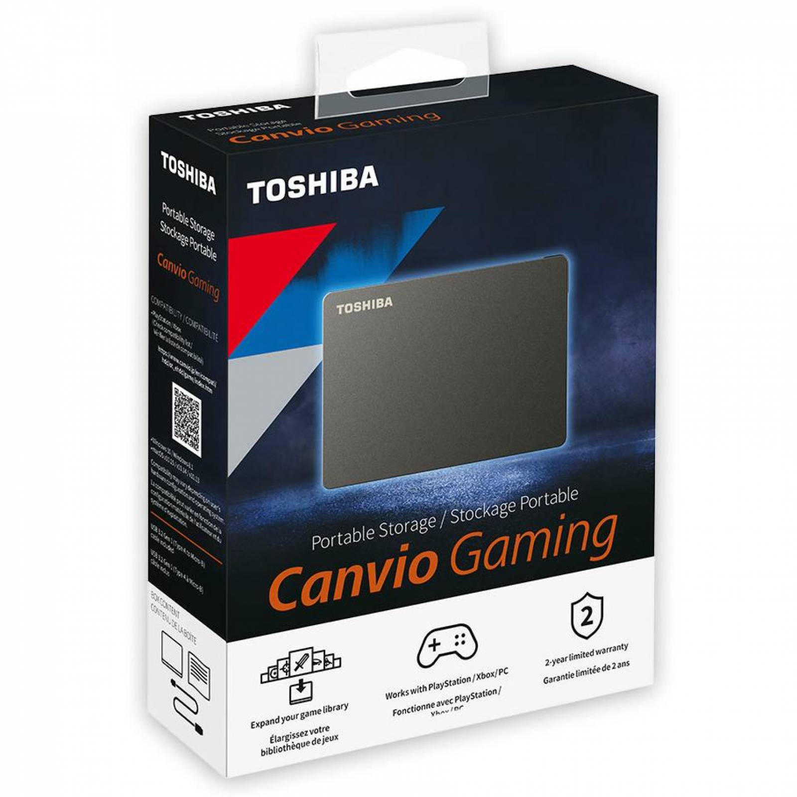 Disco Duro Externo Toshiba Canvio Gaming 2.5", 1TB, USB, Negro