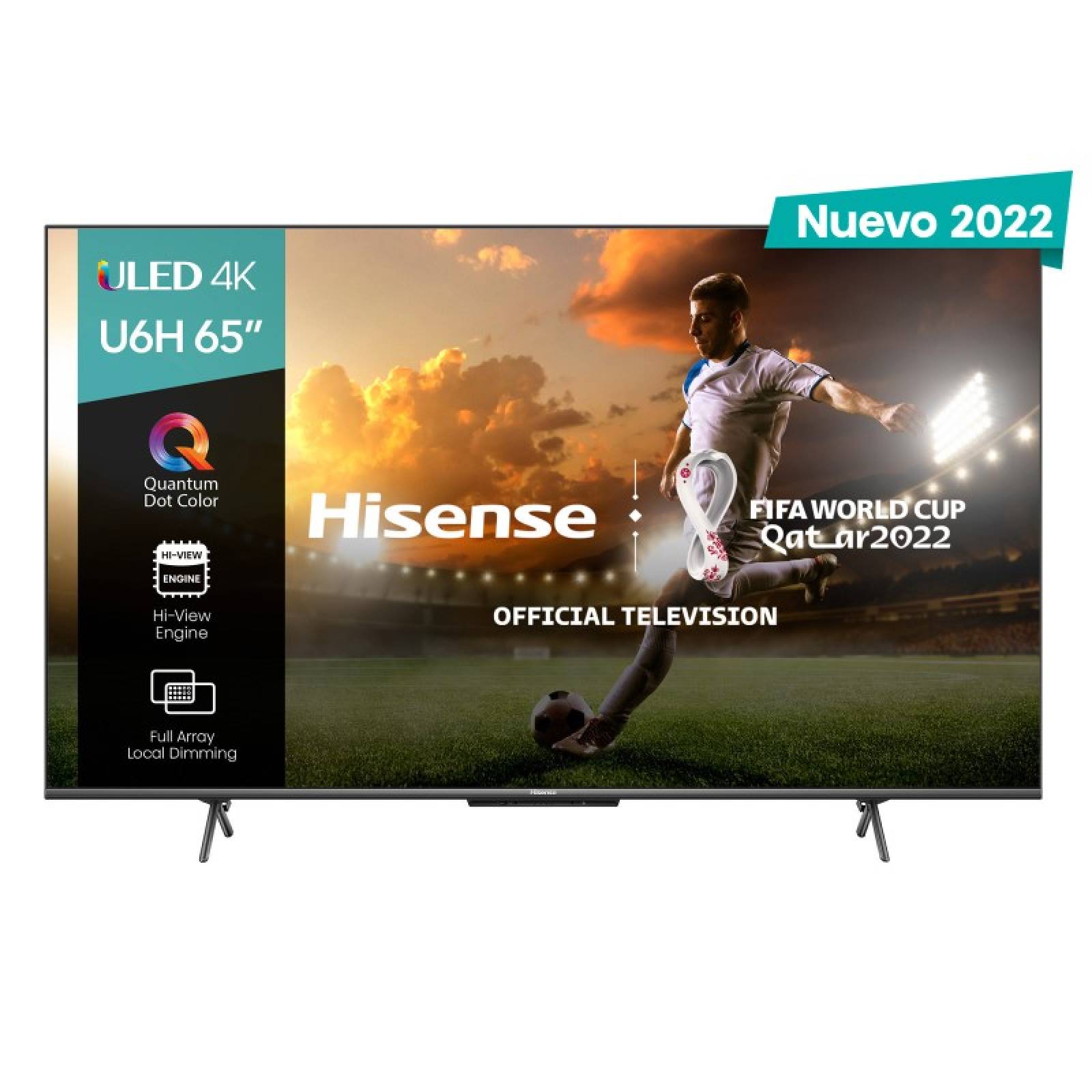 Hisense Televisor 65" U6H Smart TV 4K Resolución 3840x2160 Google TV