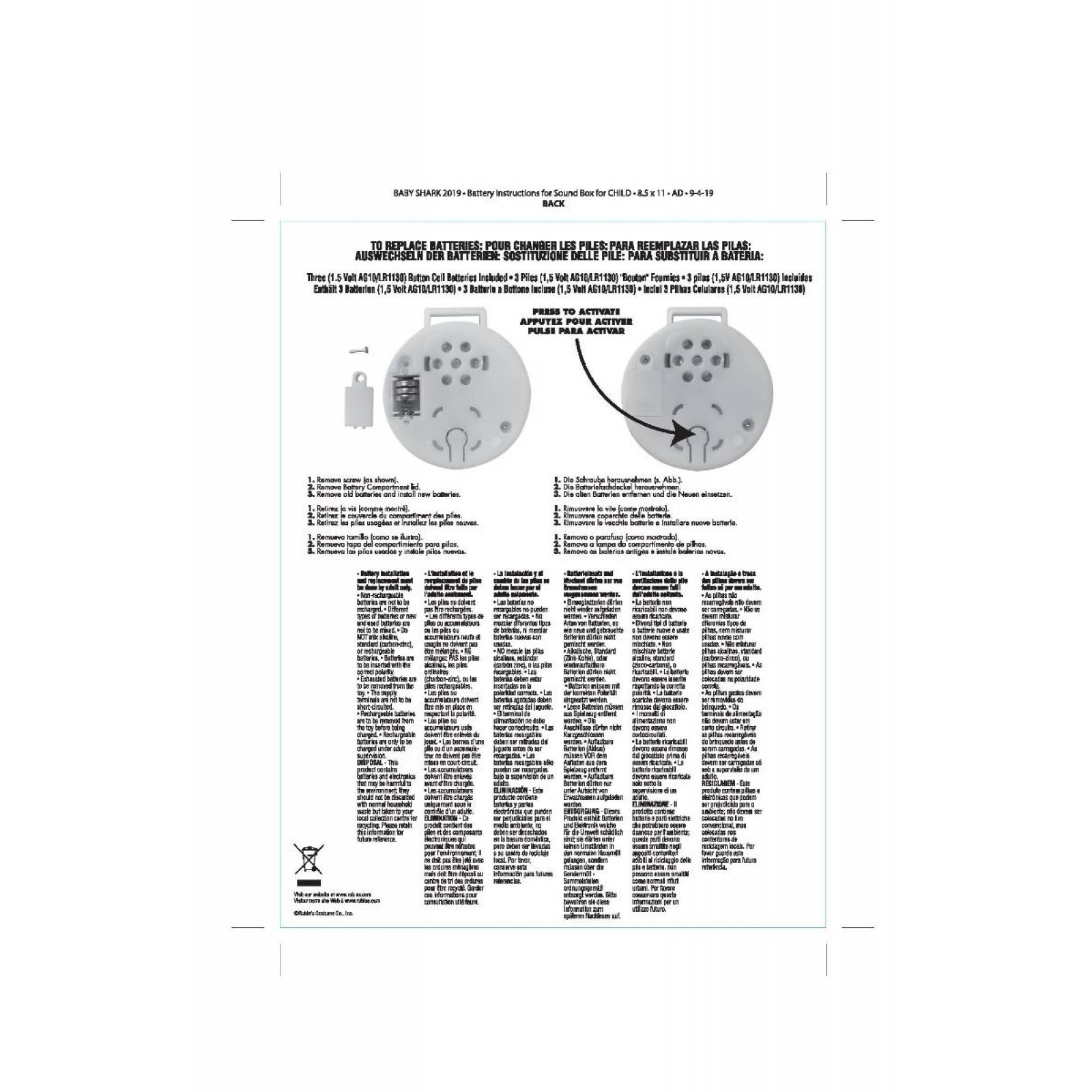 Disfraz de Mommy Shark Infantil talla 4-6 Rubie´s Costume  Halloween