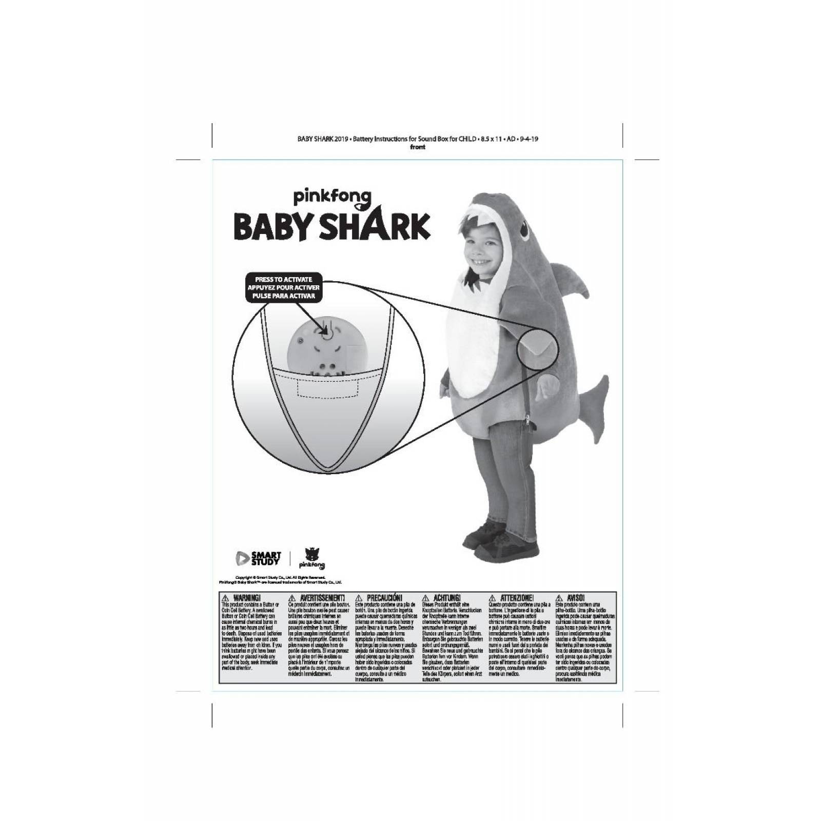 Disfraz de Daddy Shark Infantil talla 4-6 Halloween