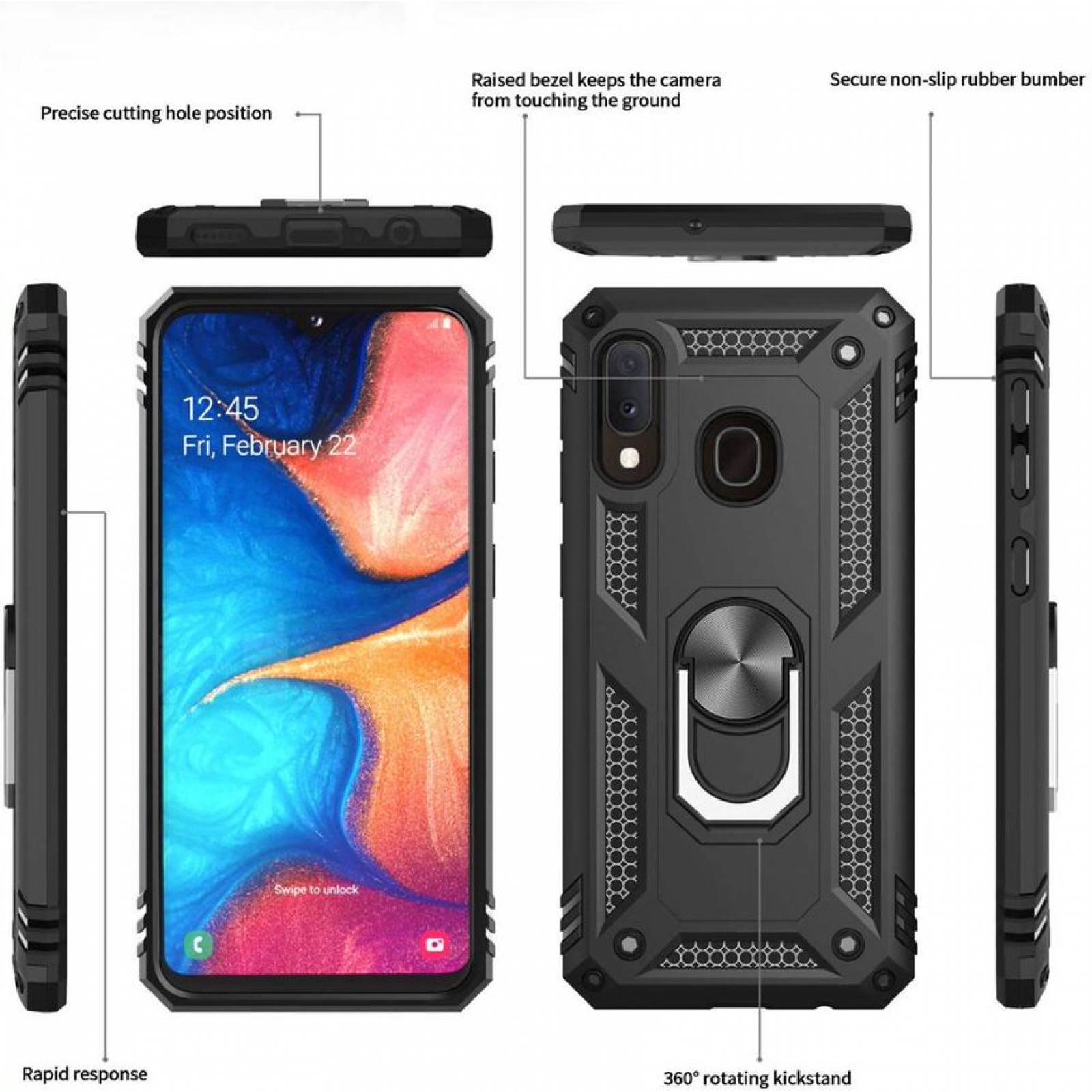 Funda Samsung Galaxy A10s de Uso Rudo Shockproof + Cristal Templado Rojo