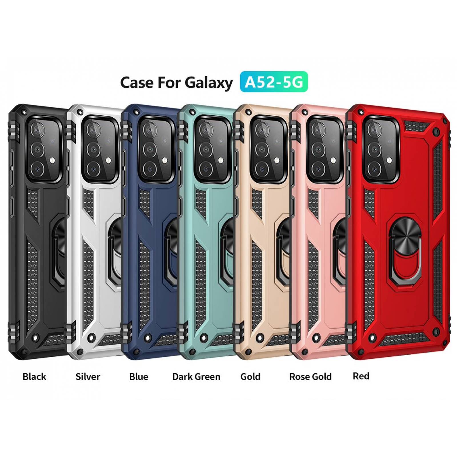 Funda Samsung Galaxy A52s / A52 4G / 5G Uso Rudo Shockproof + Cristal Templado Rosa