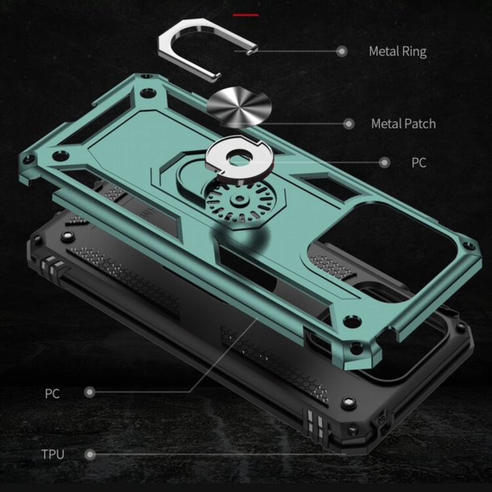 Funda de Uso Rudo Xiaomi Redmi 10c con Cristal Templado - Verde