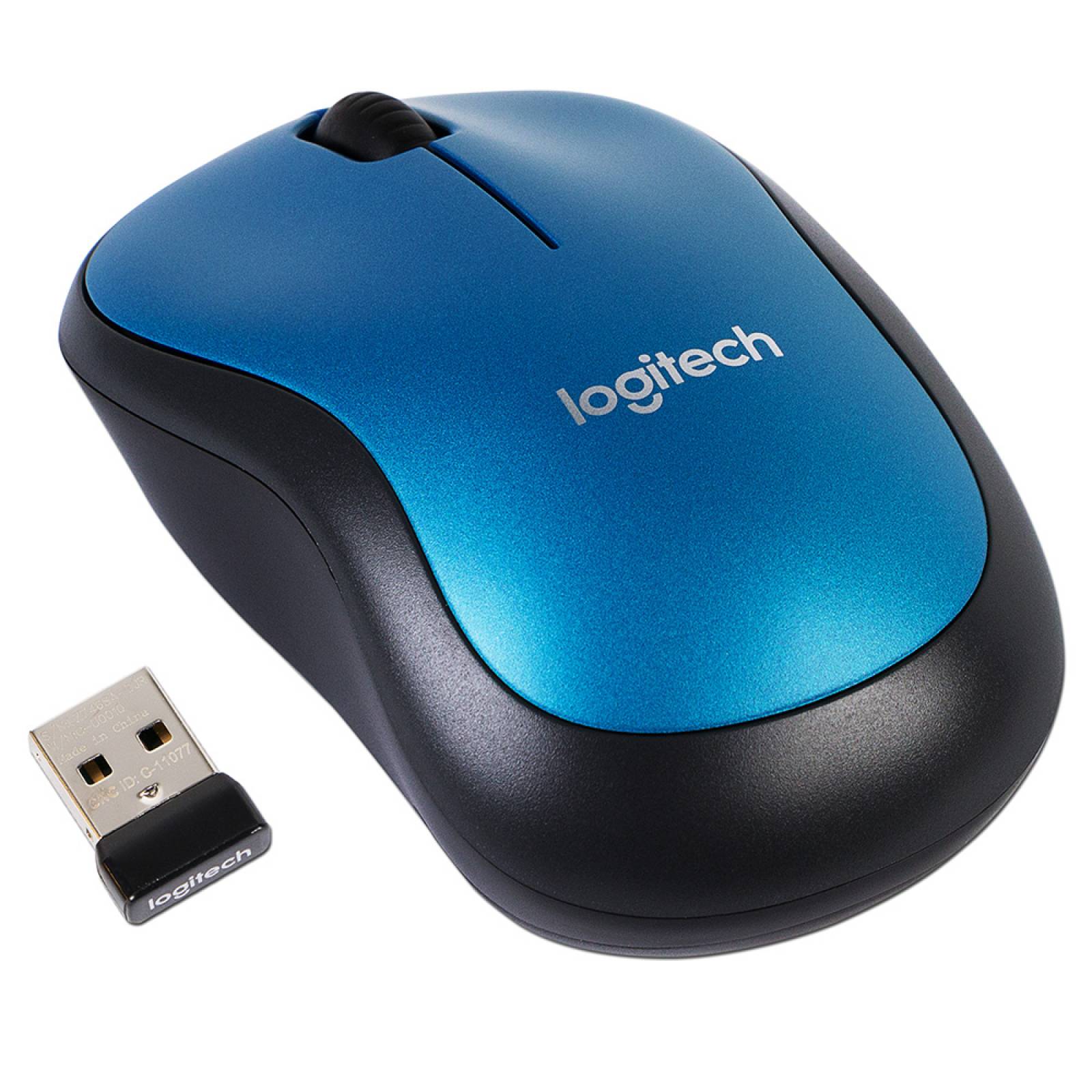 Mouse Ã“ptico InalÃ¡mbrico, Logitech m185 Azul USB