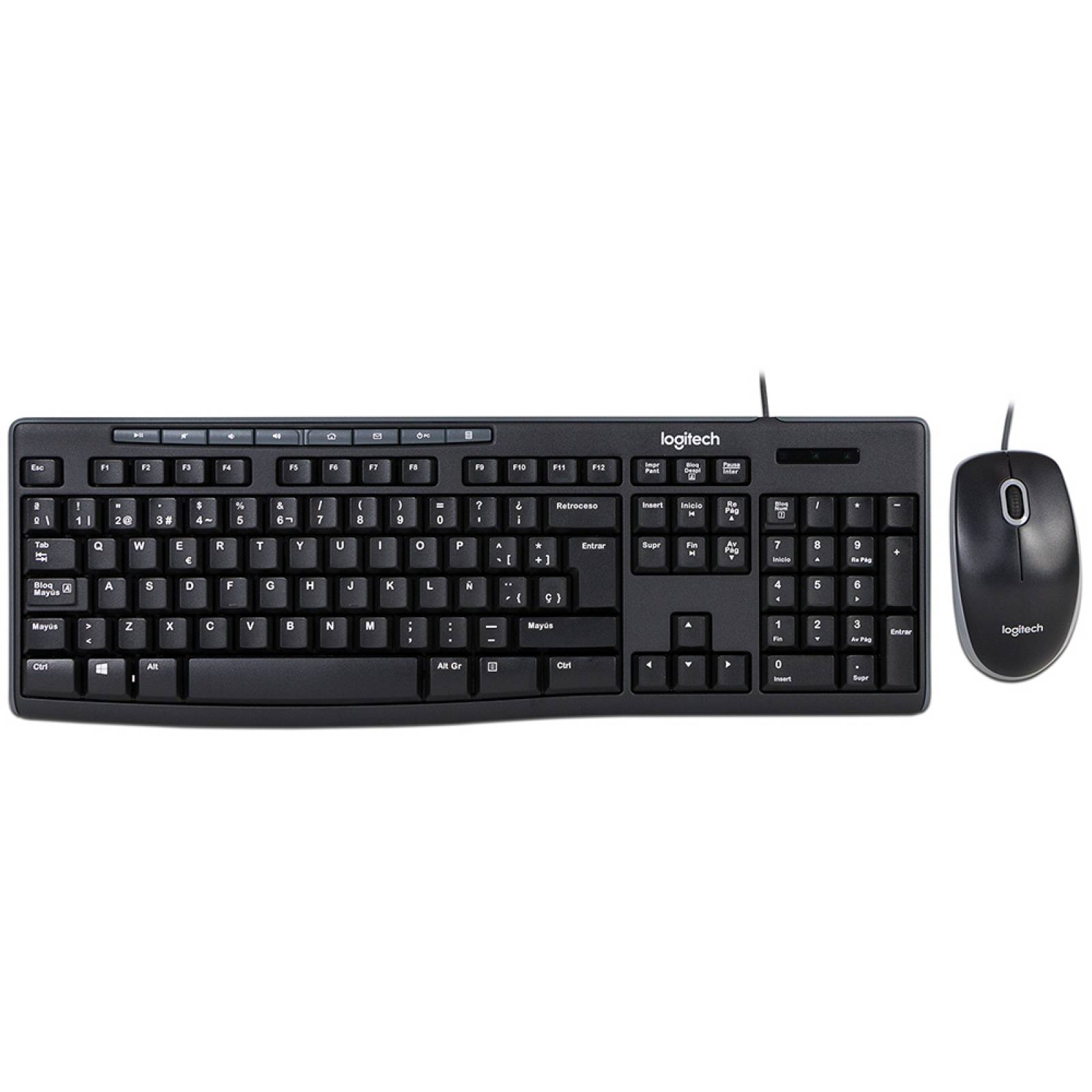 Teclado y Mouse Logitech Media Combo MK200 Color Negro USB