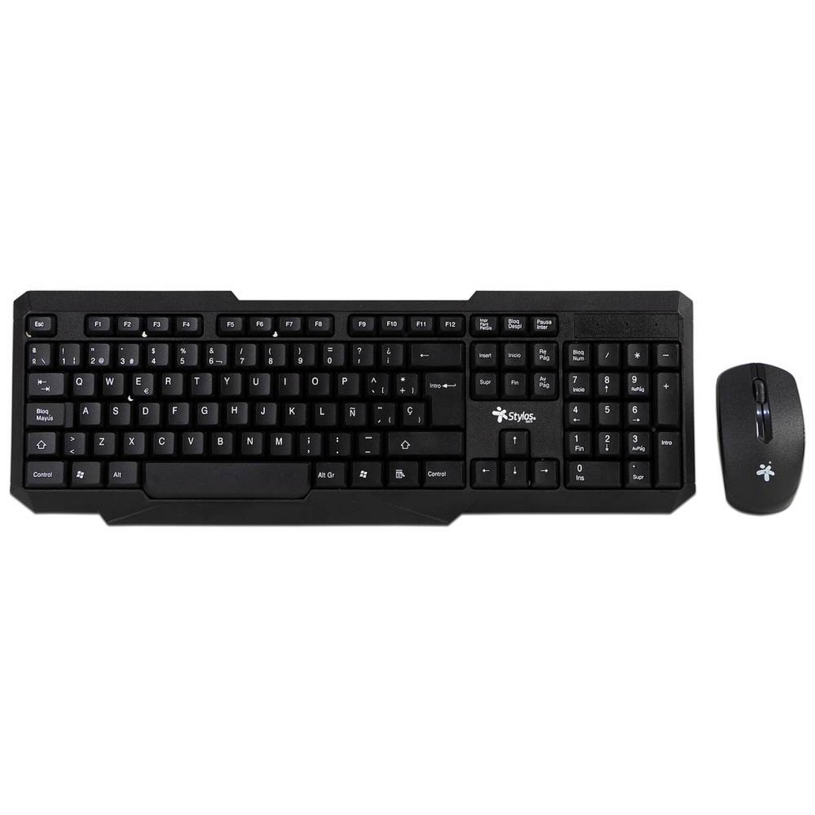 Teclado y Mouse inalÃ¡mbricos Stylos USB Color Negro