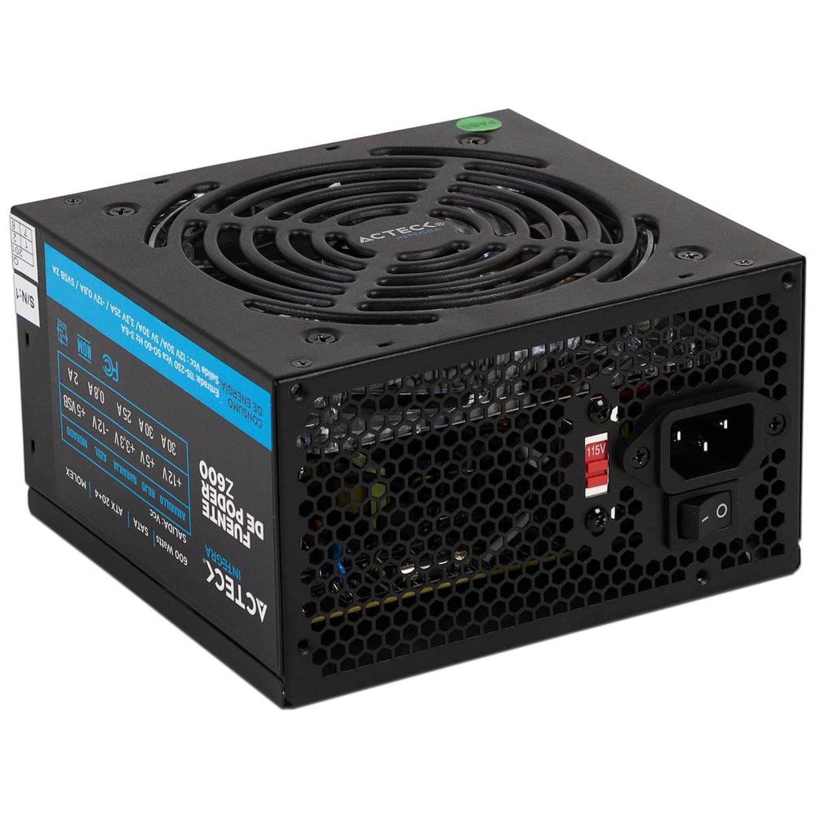 Fuente de poder Acteck Integra PowerS Z600 de 600W de ATX