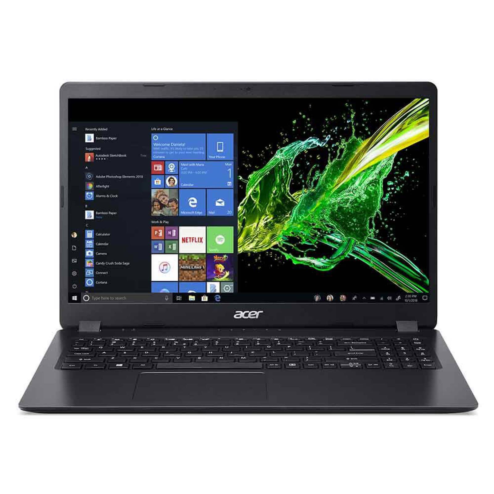 Laptop Acer Aspire 3 Procesador Intel Core i3 6006U Memoria de 4GB DDR4 Disco Duro de 1TB Pantalla de 15.6 pulgadas Windows 10