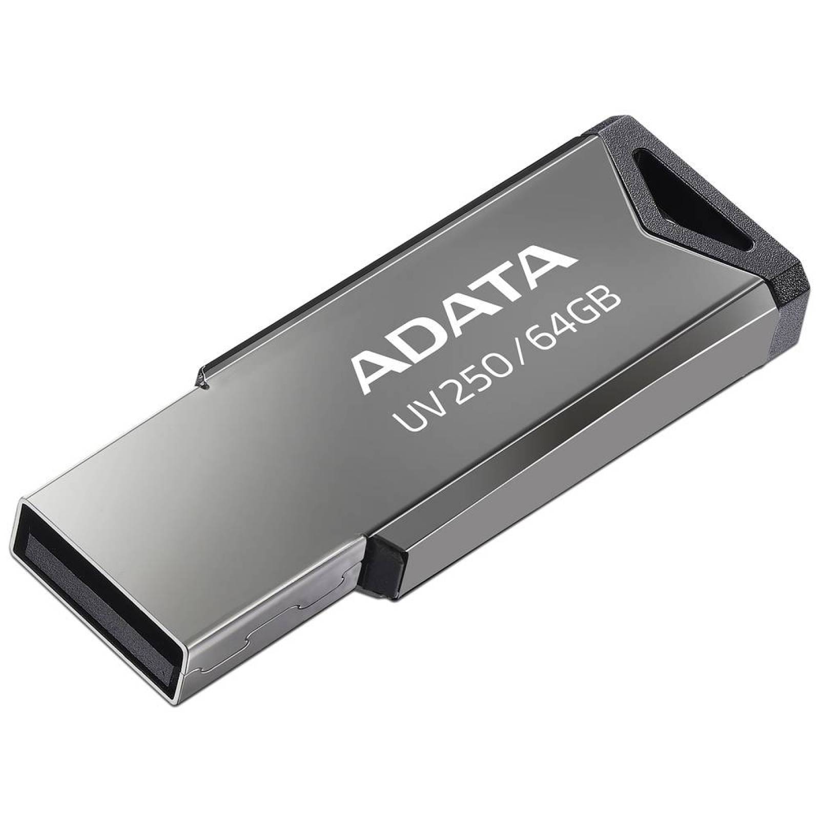 Unidad Flash USB 2.0 ADATA UV250 de 64GB. Diseño Metálico.