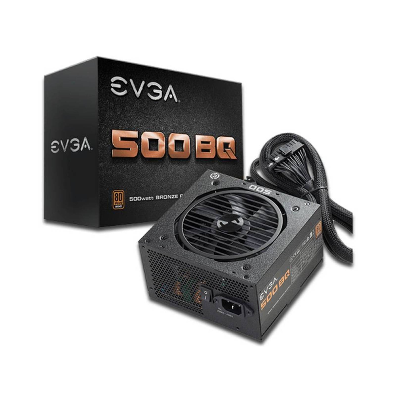 Fuente de Poder EVGA 500BQ de 500W, ATX, 80 PLUS Bronze.