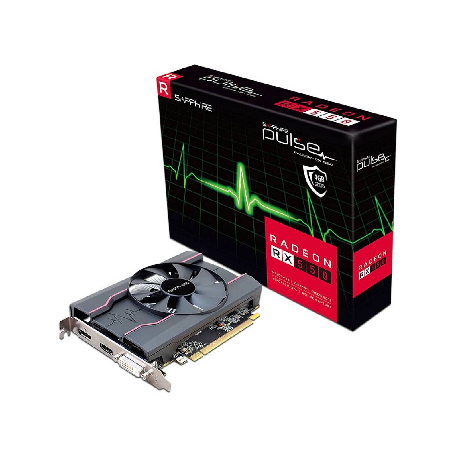 Tarjeta de Video AMD Radeon RX 550 Sapphire PULSE, 4GB