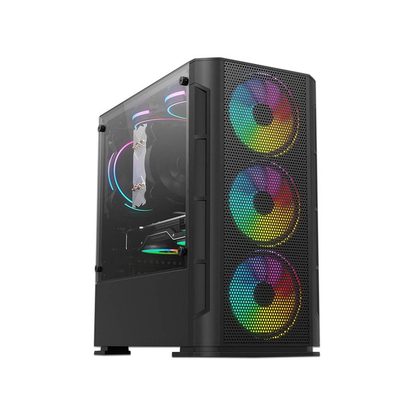 Gabinete YEYIAN HAIZEN 2500, Micro-ATX, RGB, sin fuente de