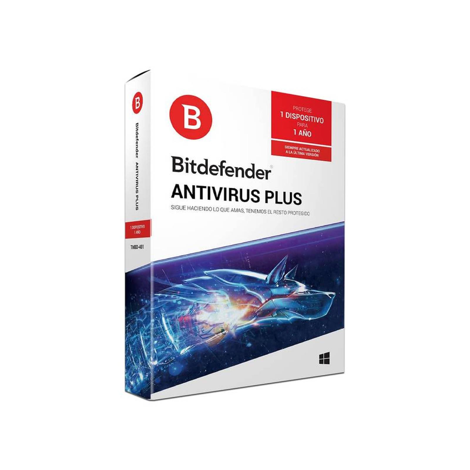 Bitdefender Antivirus Plus, 1 Usuario, 1 Año.