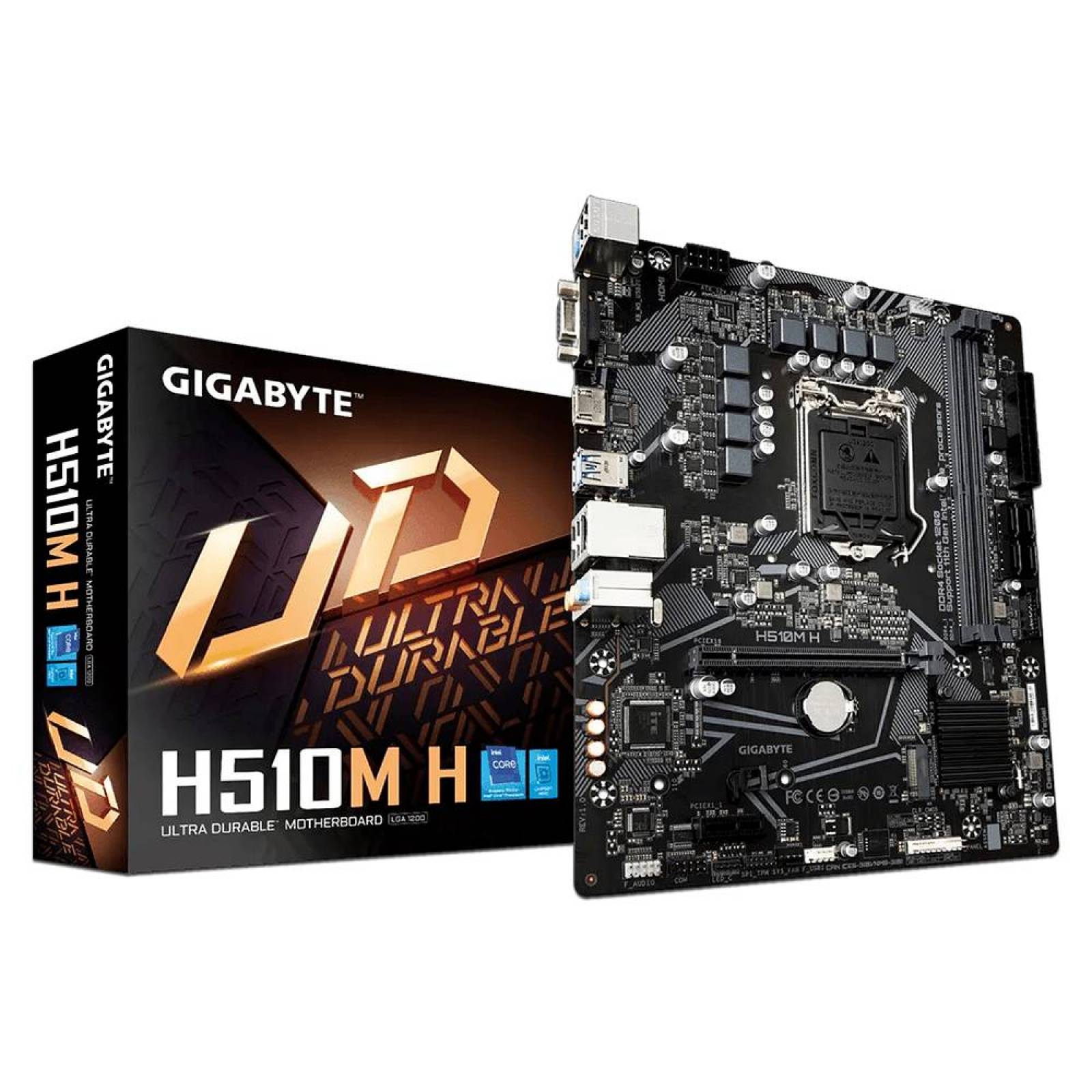 T. Madre Gigabyte H510M H, Chipset Intel H510, Soporta:
