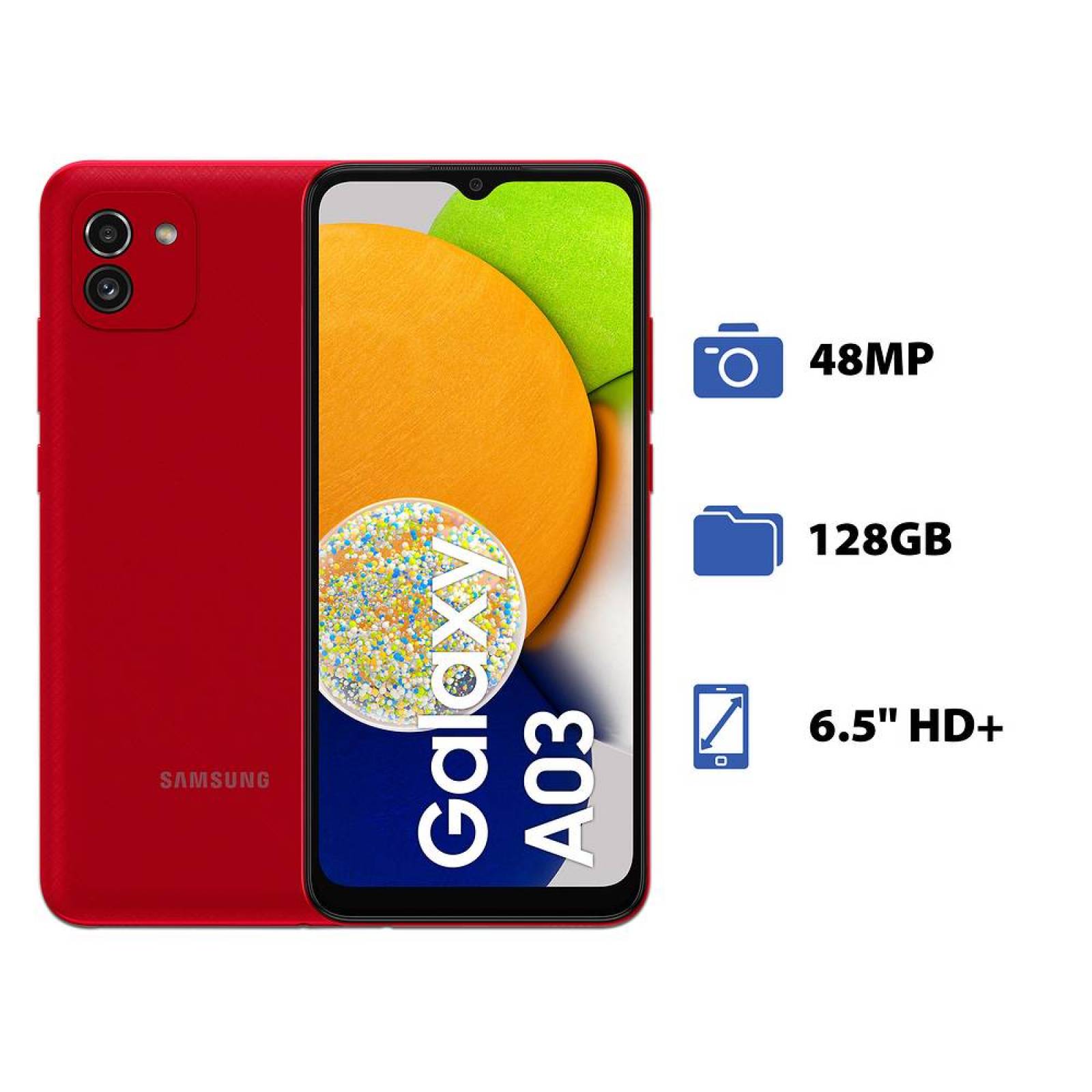 Smartphone Samsung Galaxy A03:Procesador Octa-Core hasta