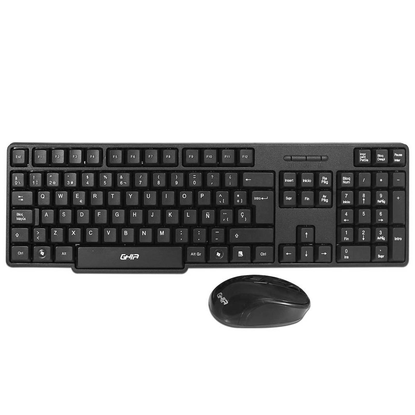 Teclado y Mouse Ghia GTA100 alámbrico, USB, Color Negro.