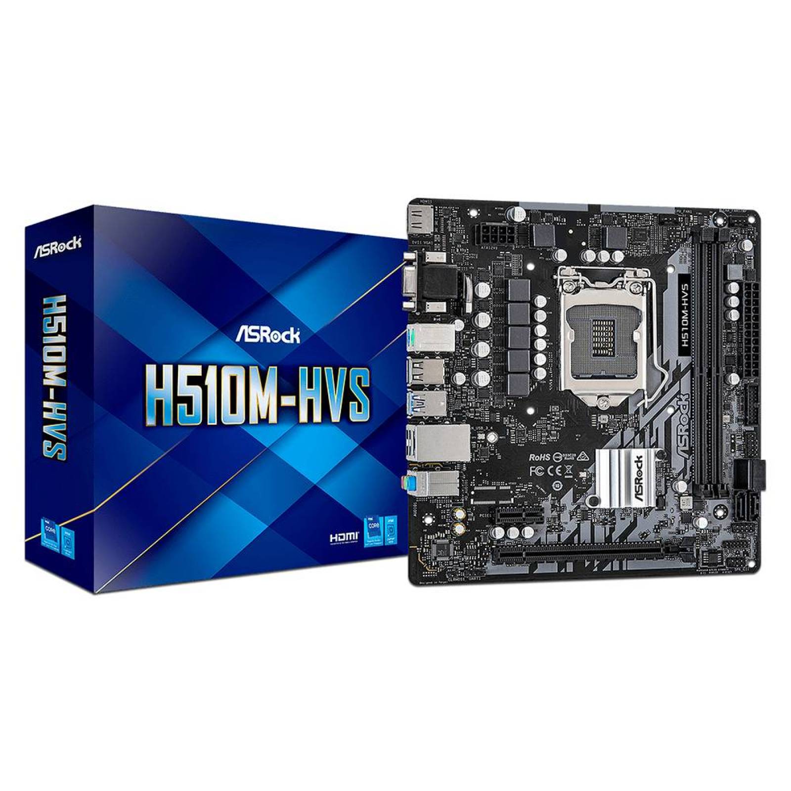 T. Madre ASRock H510M, Chipset Intel H510,Soporta: Intel