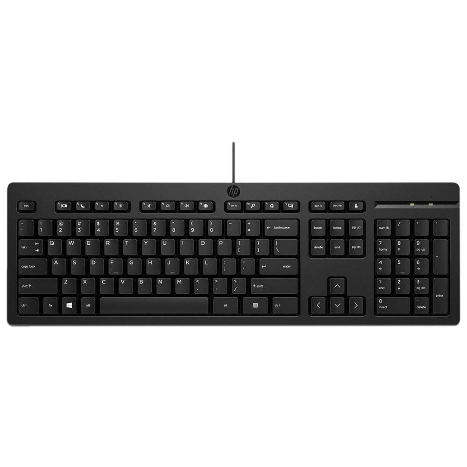 Teclado de Membrana HP 125, USB. Color Negro Versión